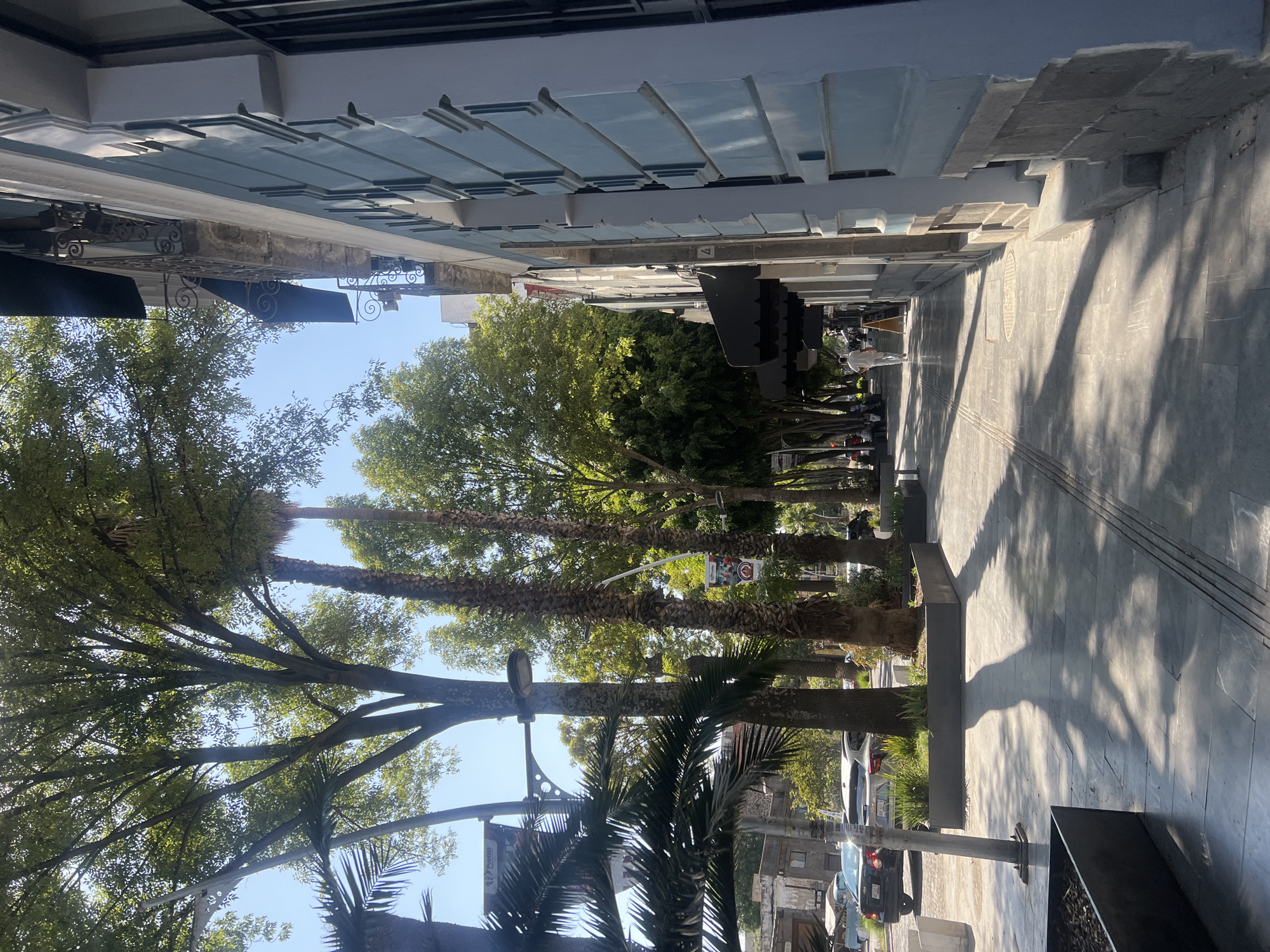 Sunny street scene captured in Puebla, Mexico