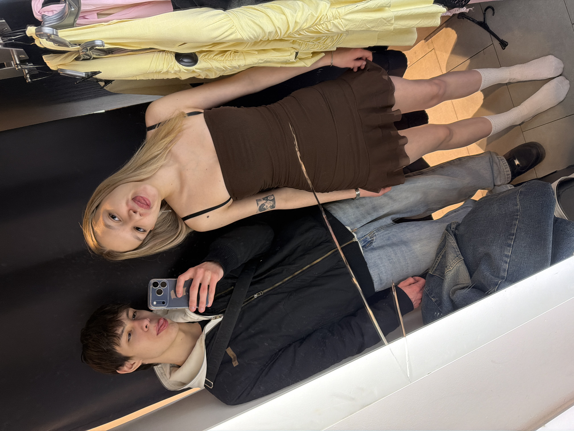 Couple Takes Selfie in Yekaterinburg Indoor Location