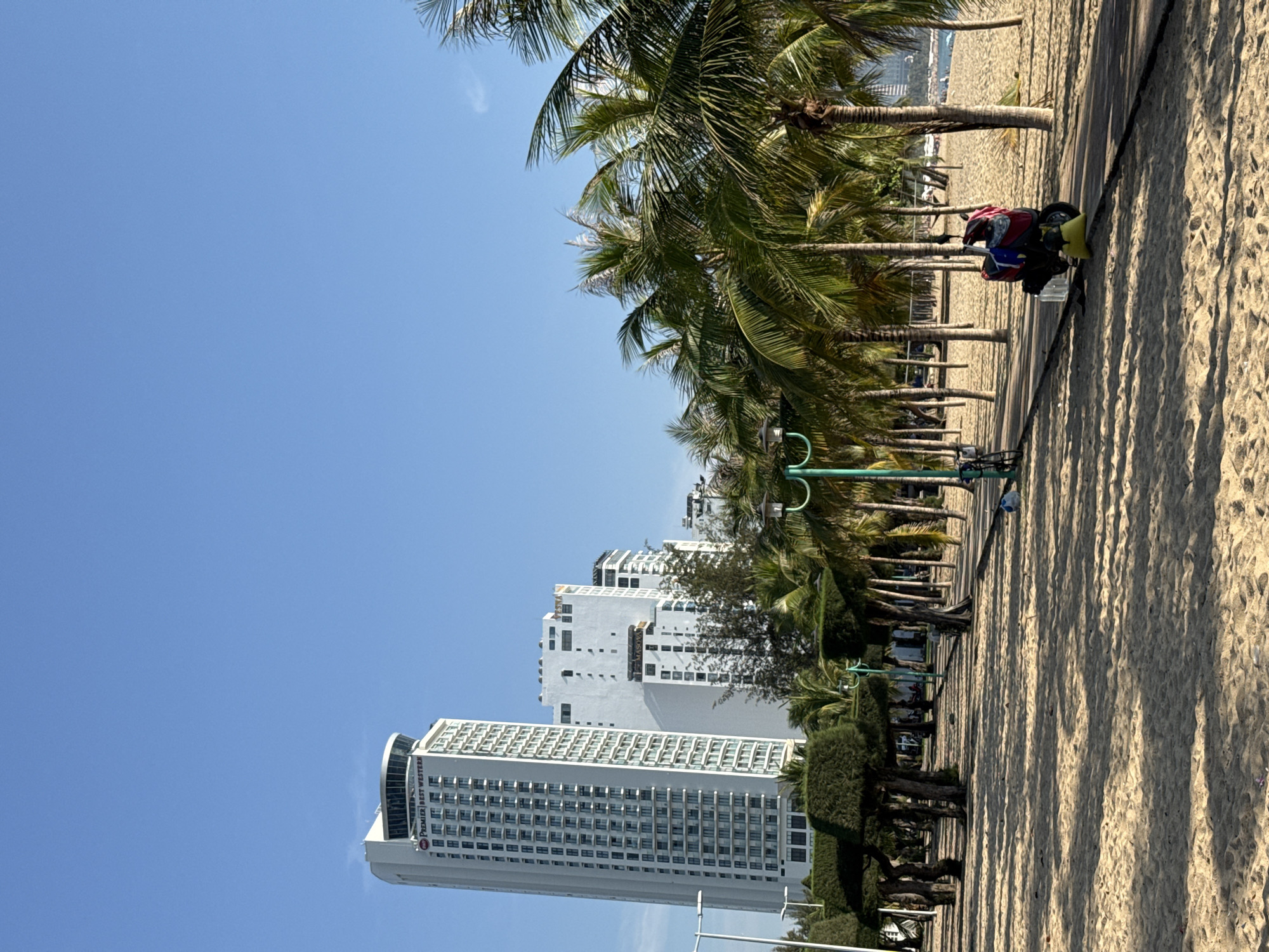 Nha Trang's beachfront promenade on a bright morning