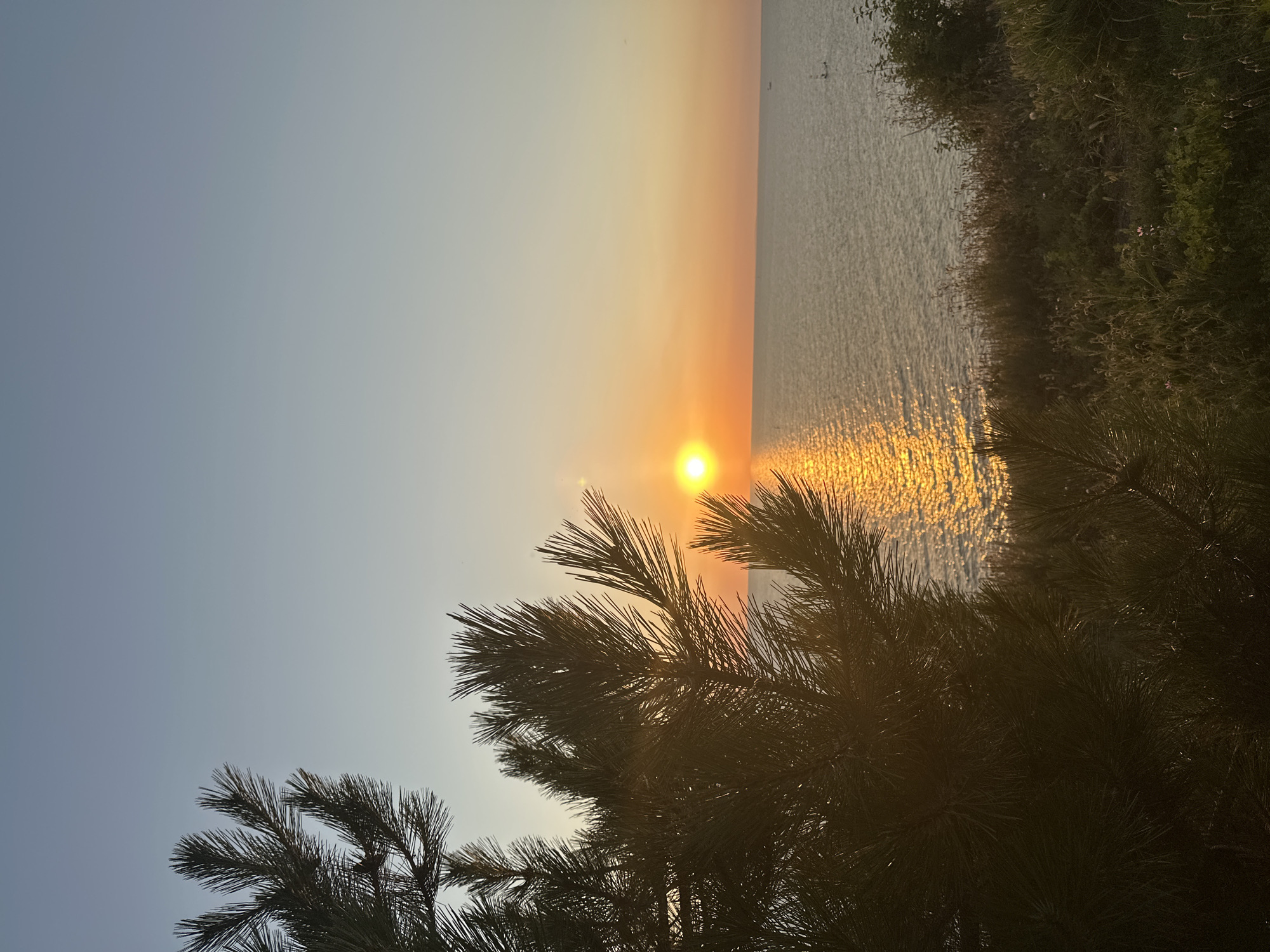 Golden sunset over the Black Sea near Anapa, Russia