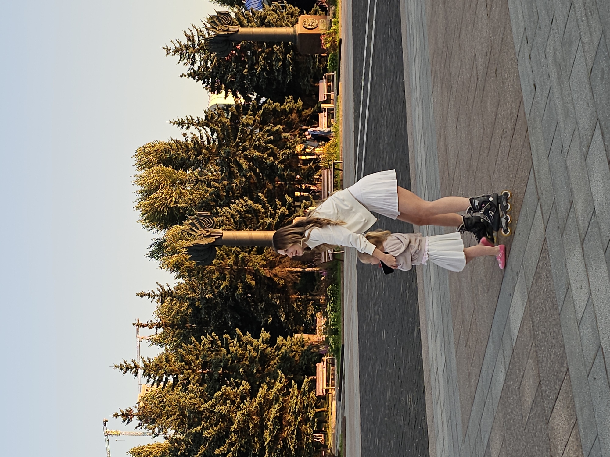 Sunset evening at Victory Park, Poklonnaya Hill, Moscow