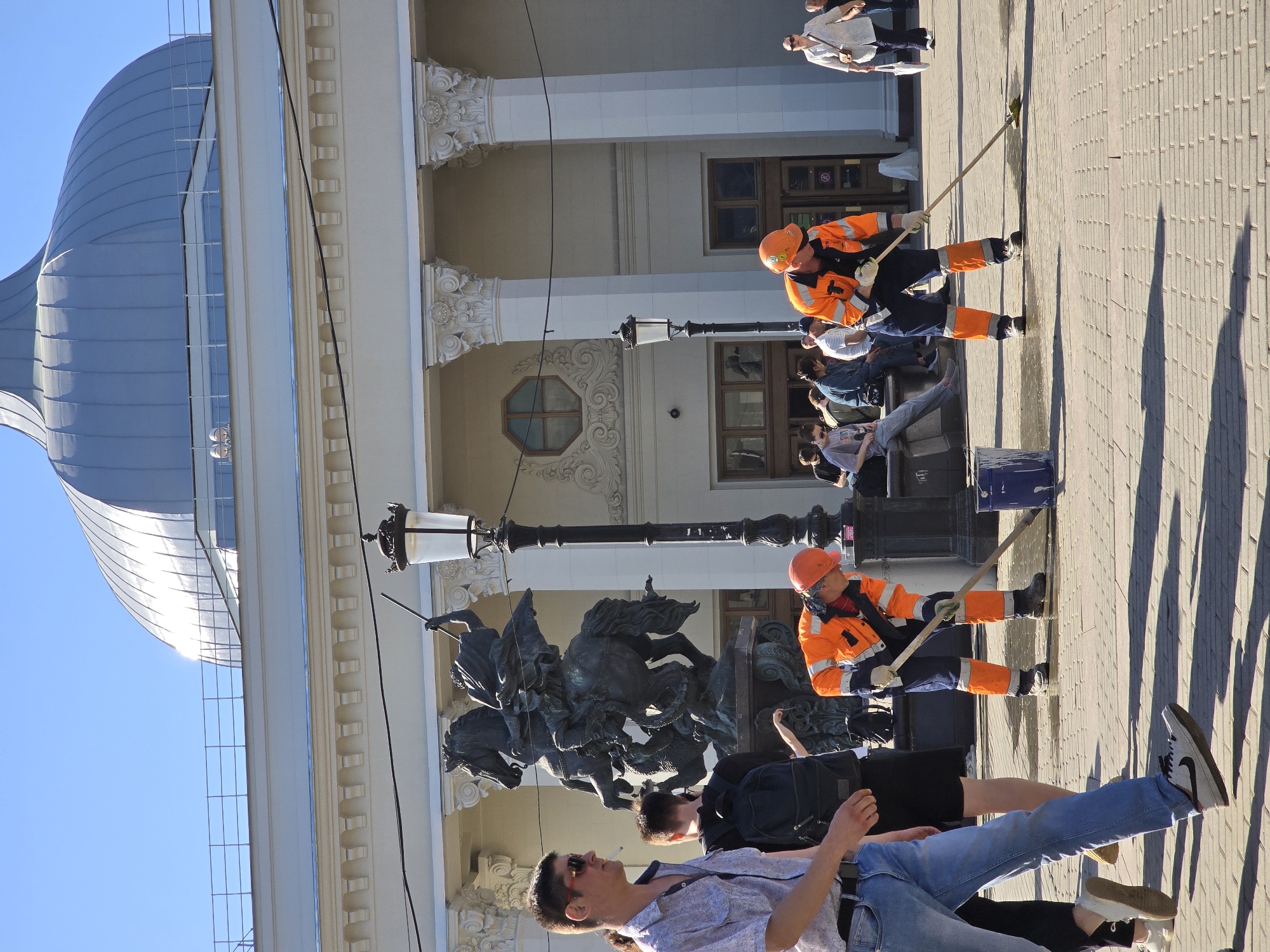 Morning Street Activity Near Moscow's Leningradsky Station Documented