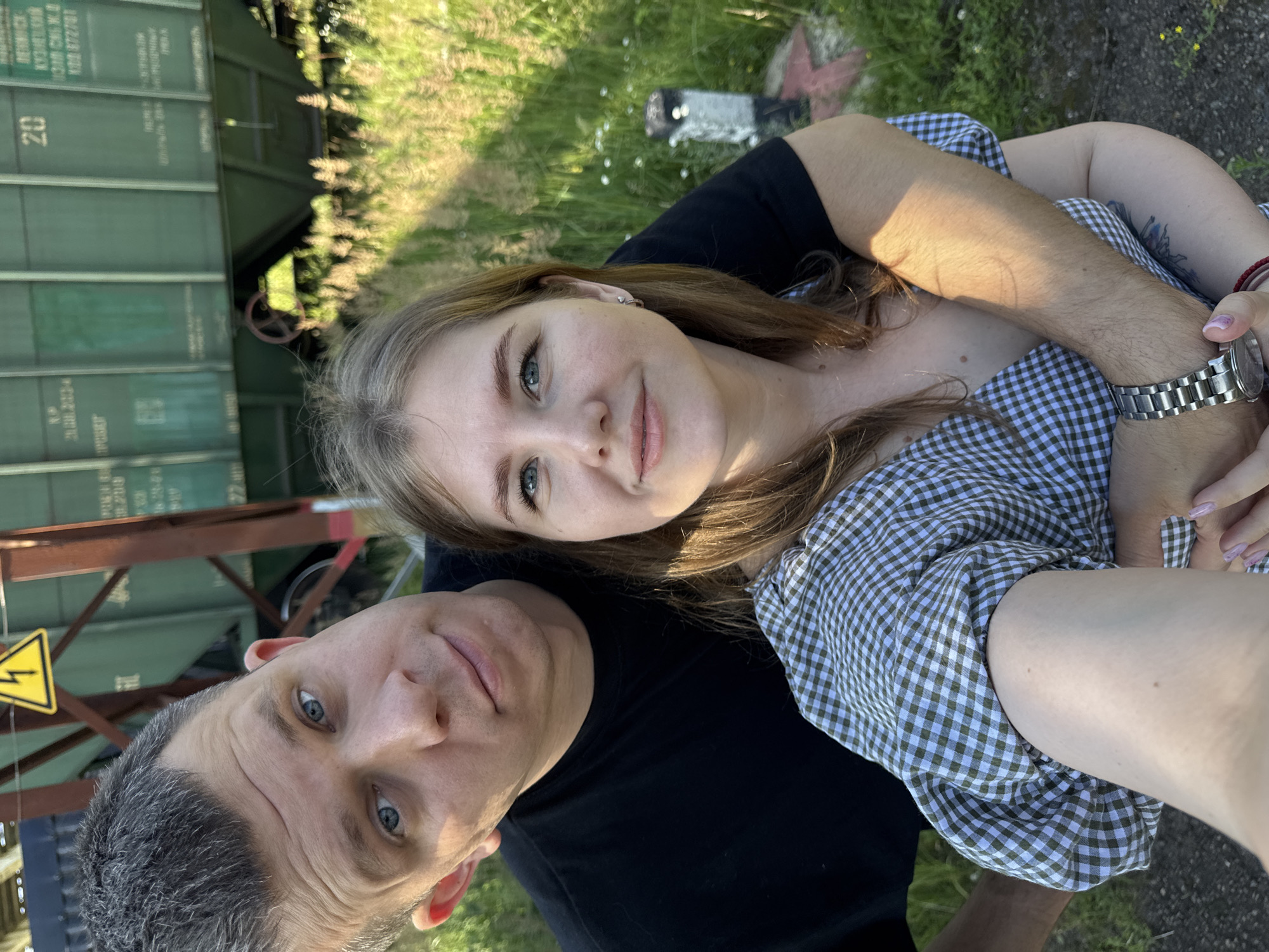 Informal photo session at a Perm freight rail yard