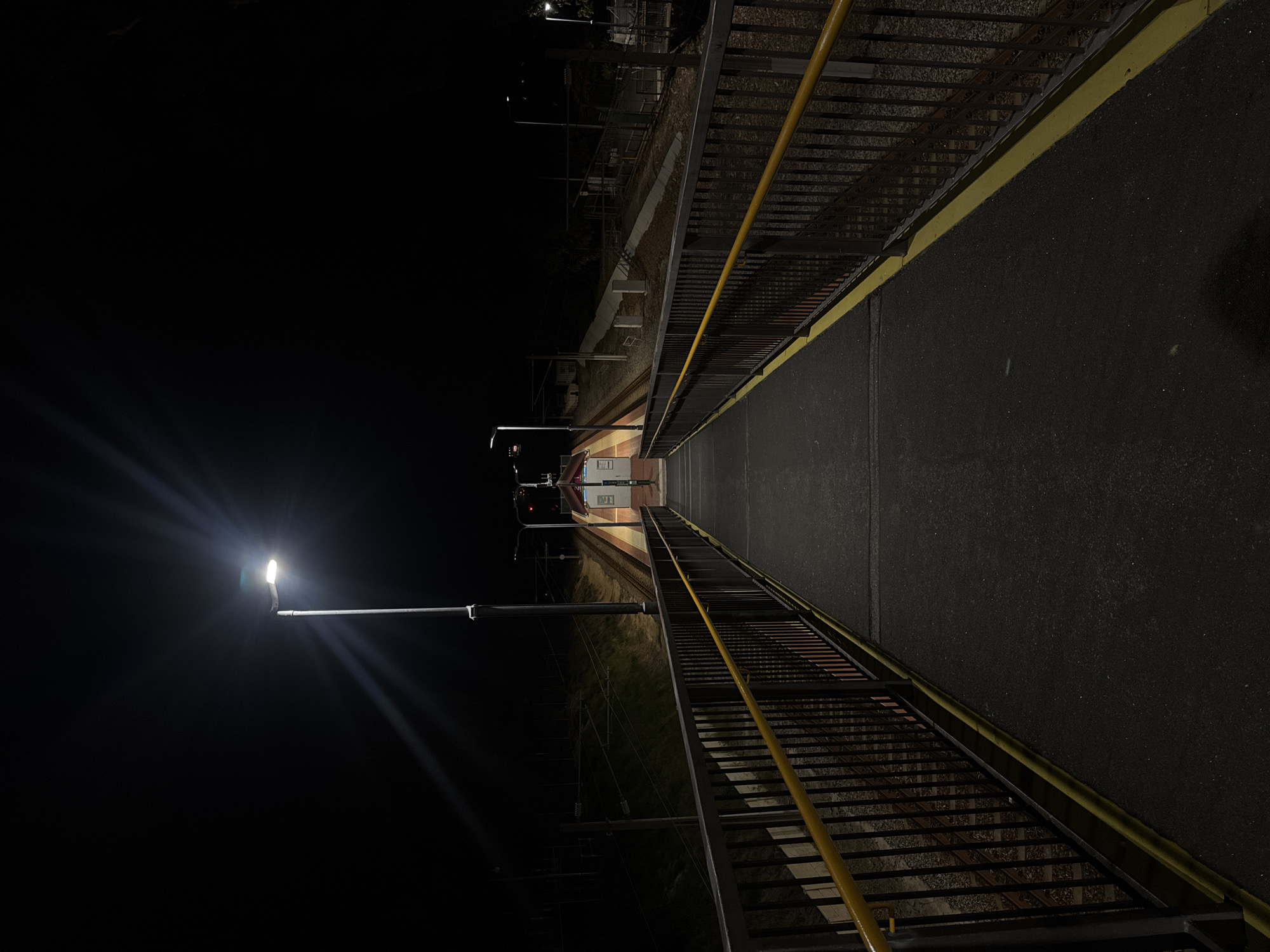 Nighttime documentation at Bassendean train station, Australia