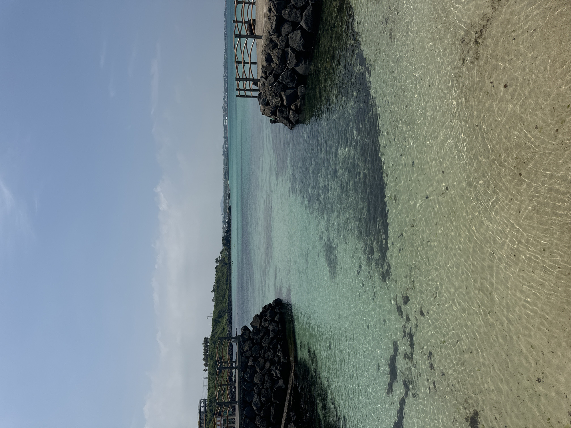 Sunny coastal day: rope swings, turquoise water, convertible cruise