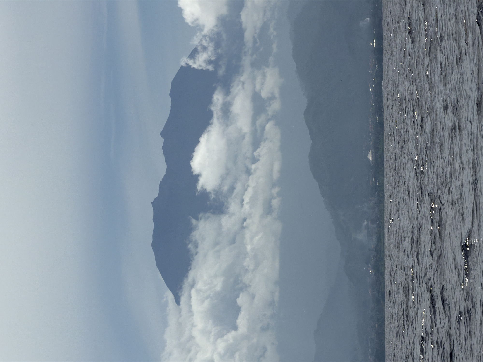 Cloud-covered mountain range observed in Indonesia