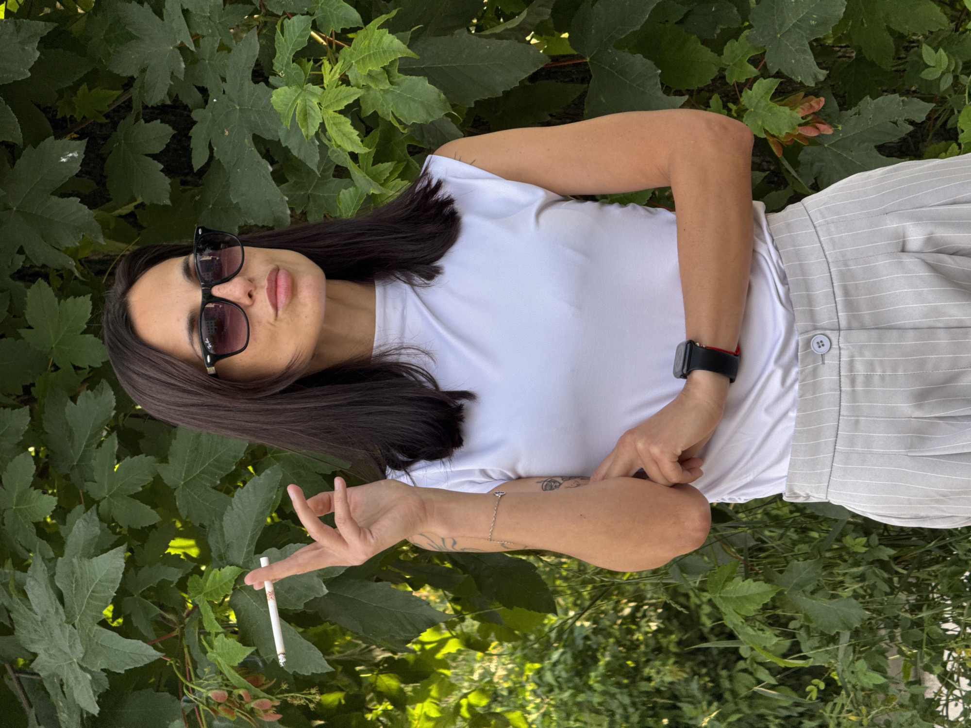Woman poses for outdoor photos in Pleven, Bulgaria