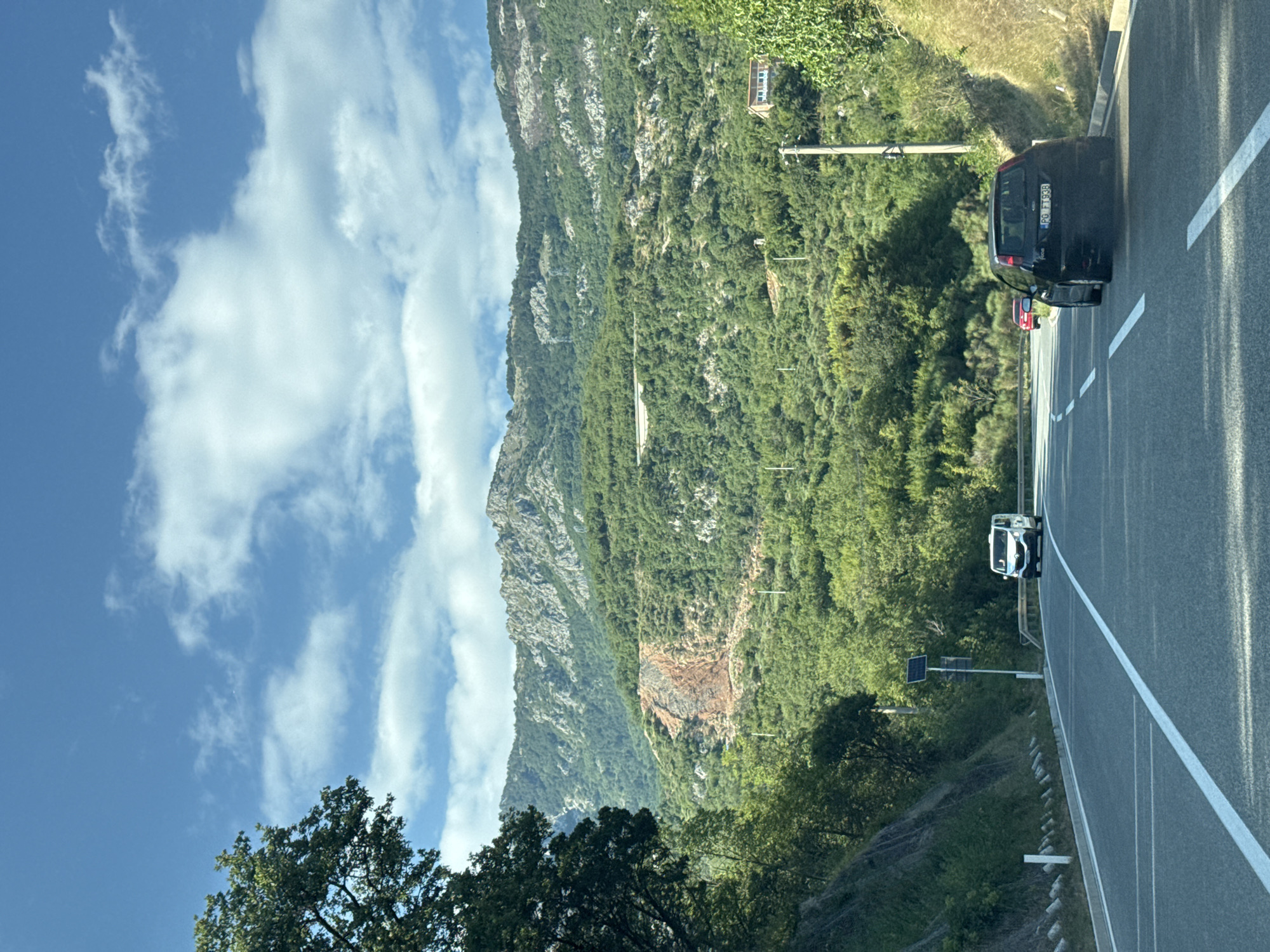 Road trip through forested mountain roads near Budva, Montenegro