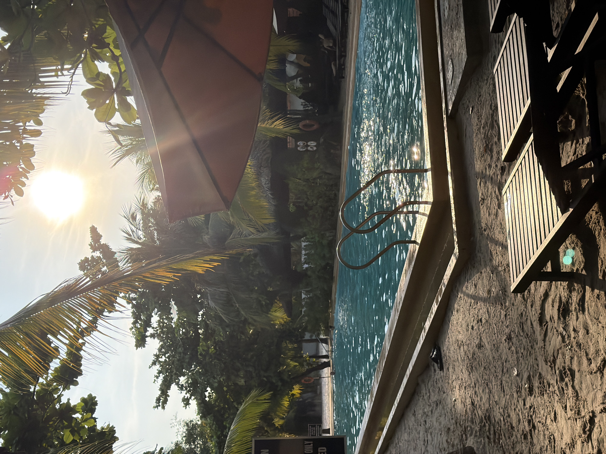 Visitor captures pool and palm scenes at Vietnam heritage area