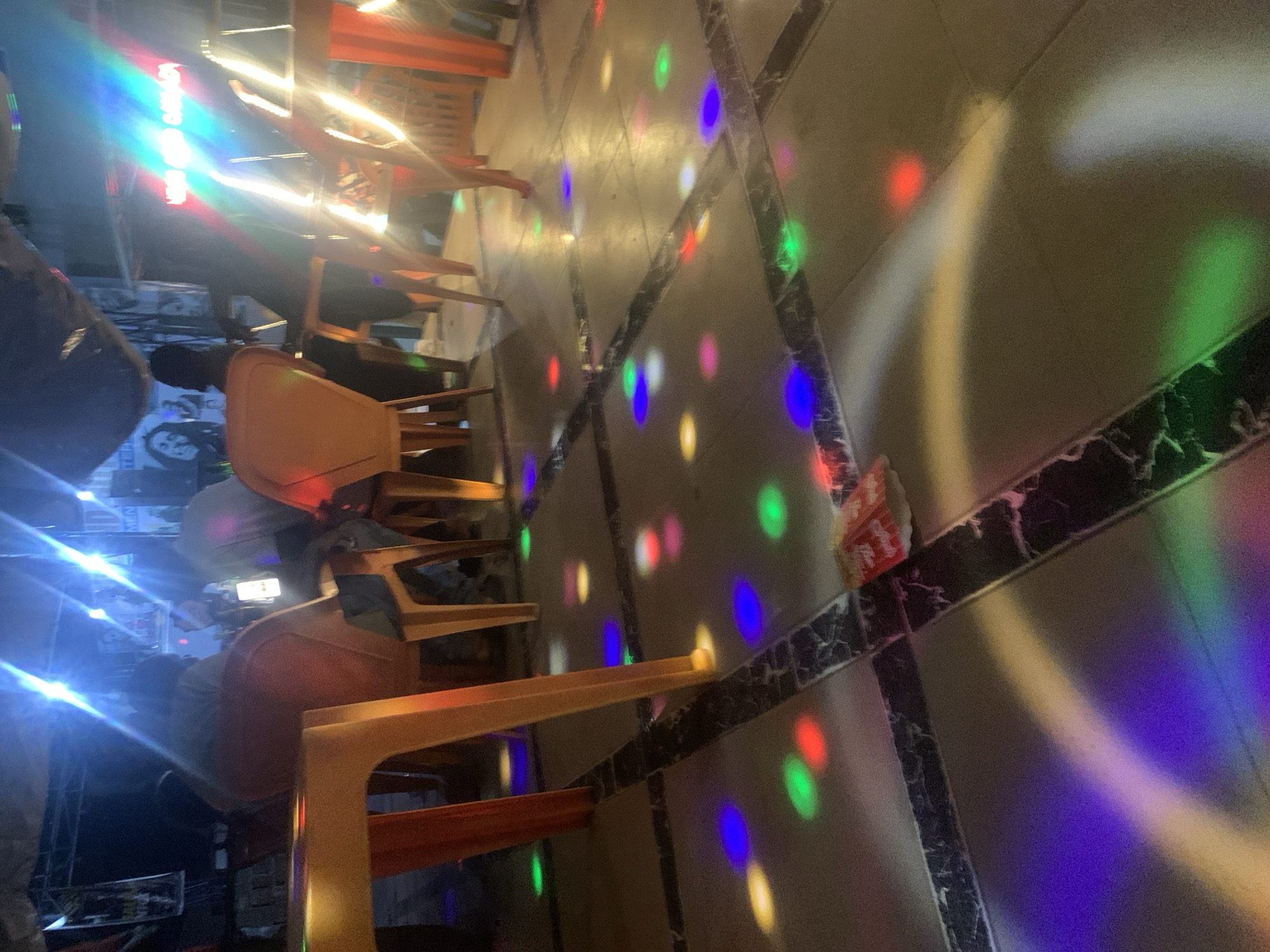 Restaurant in Ado, Nigeria observed during evening hours