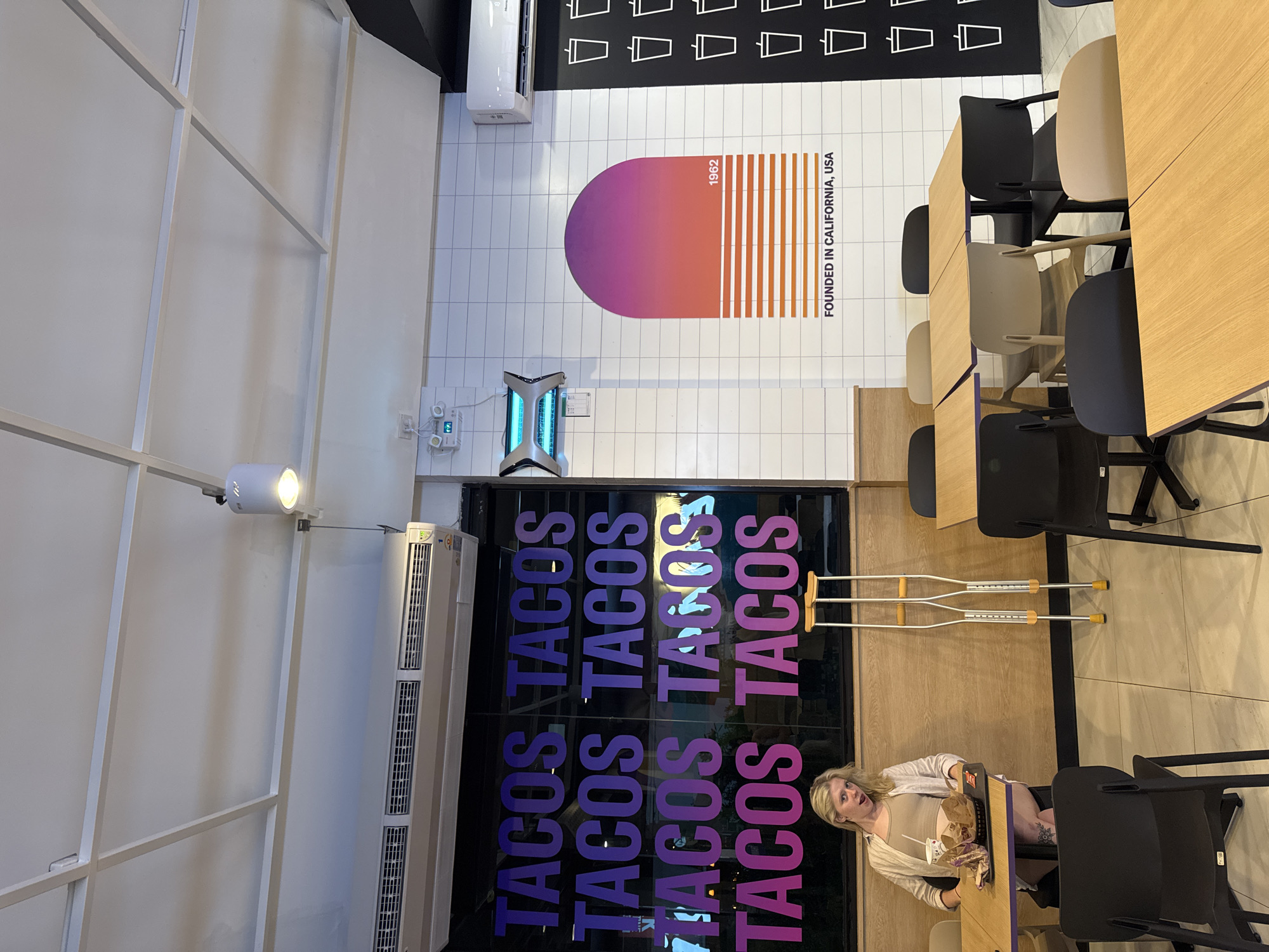 Taco Bell restaurant interior documented in Choeng Thale, Thailand