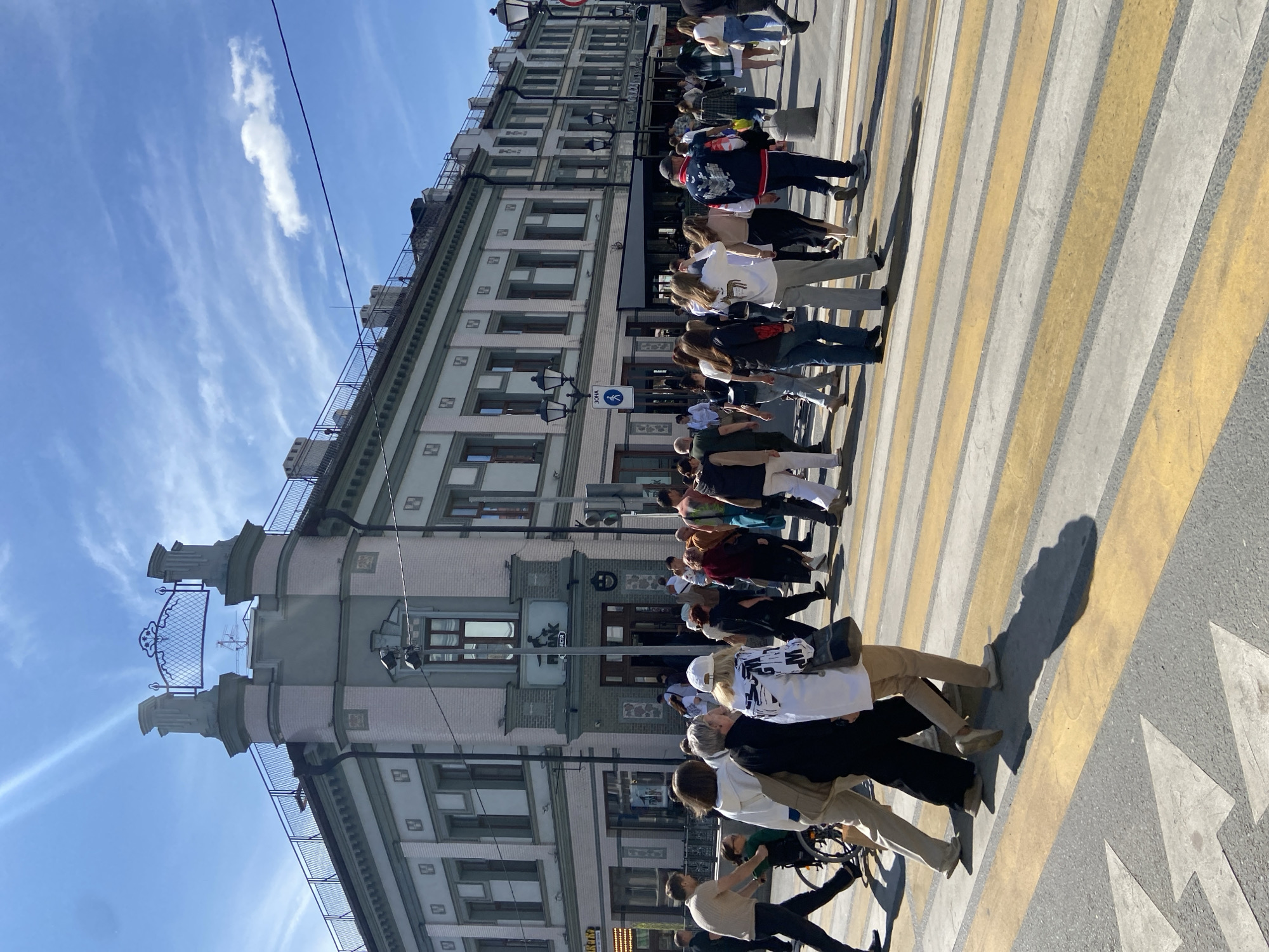 Sunny Saturday morning street life documented across central Kazan