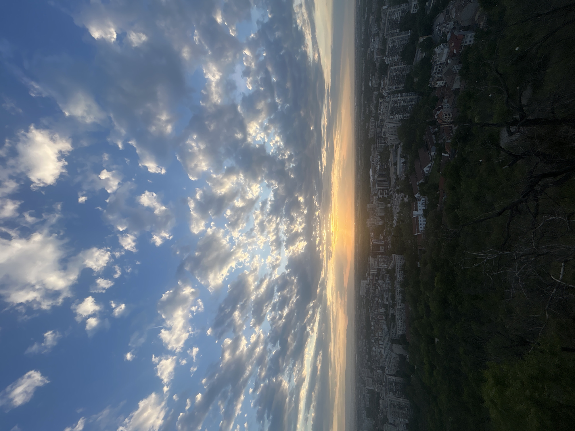 Sunset views captured from Plovdiv hilltop, railway tunnel documented