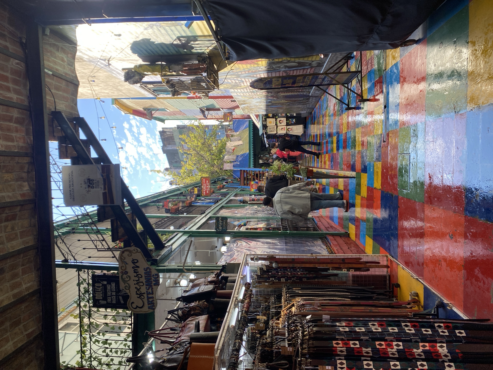 Tourist activity documented at Buenos Aires' colorful Caminito district
