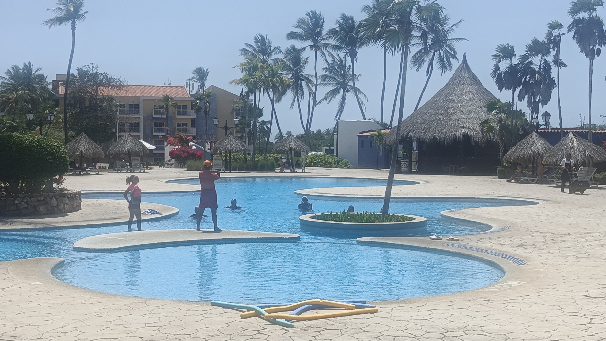 Resort pool activity captured at Playa El Agua Venezuela