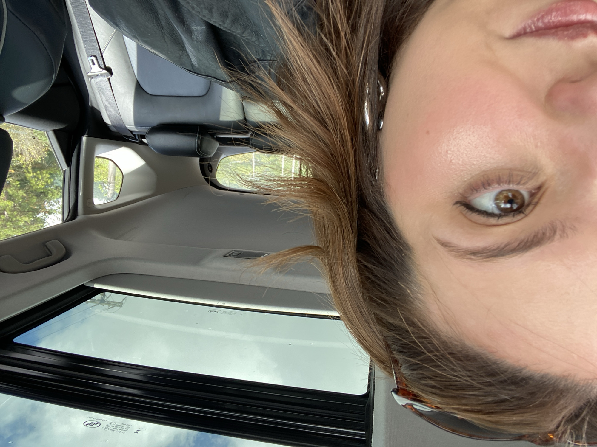 Woman photographed inside vehicle in Nova Petrópolis, Brazil