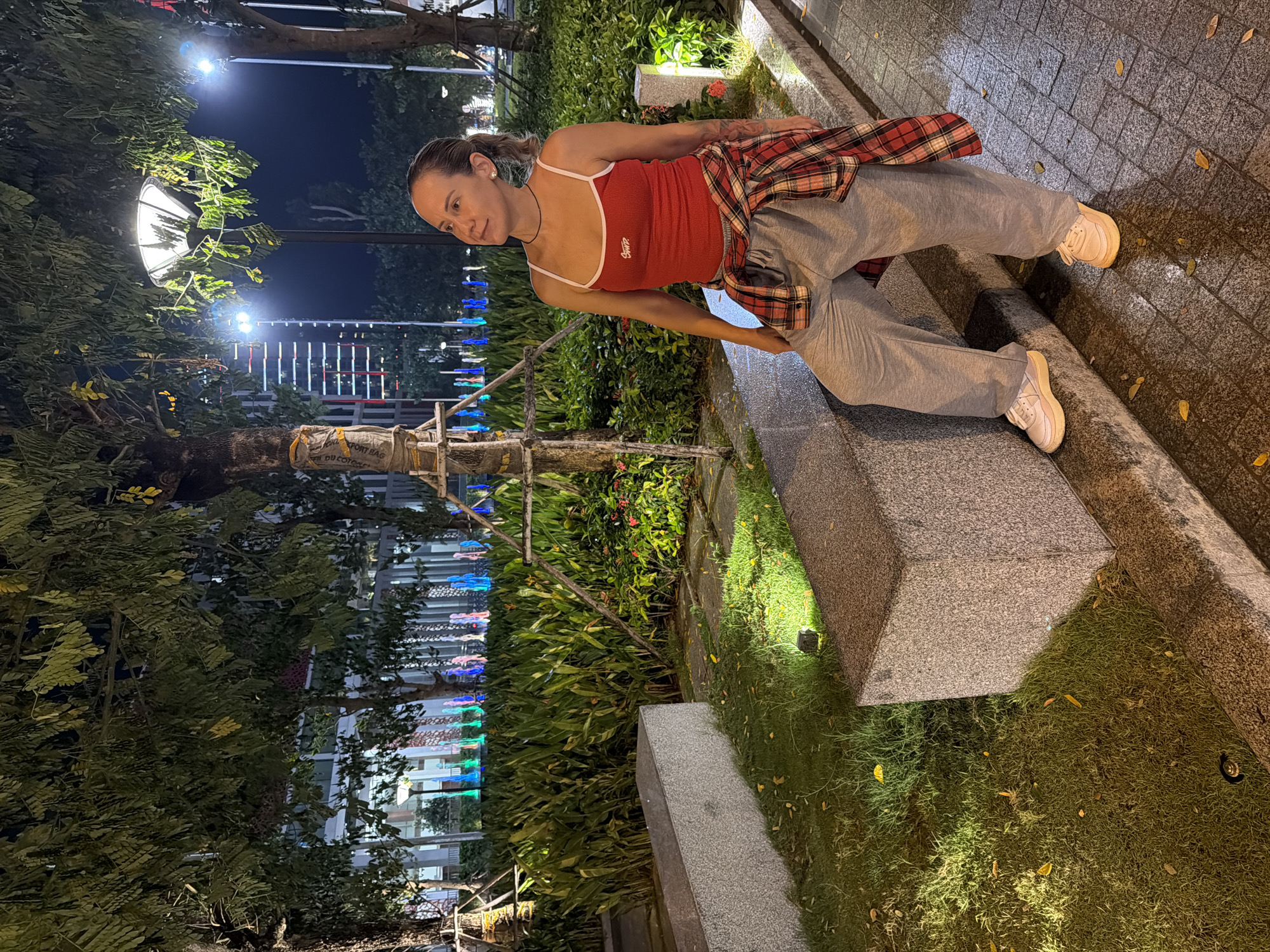 Nha Trang's lit-up coastal promenade on a busy summer night