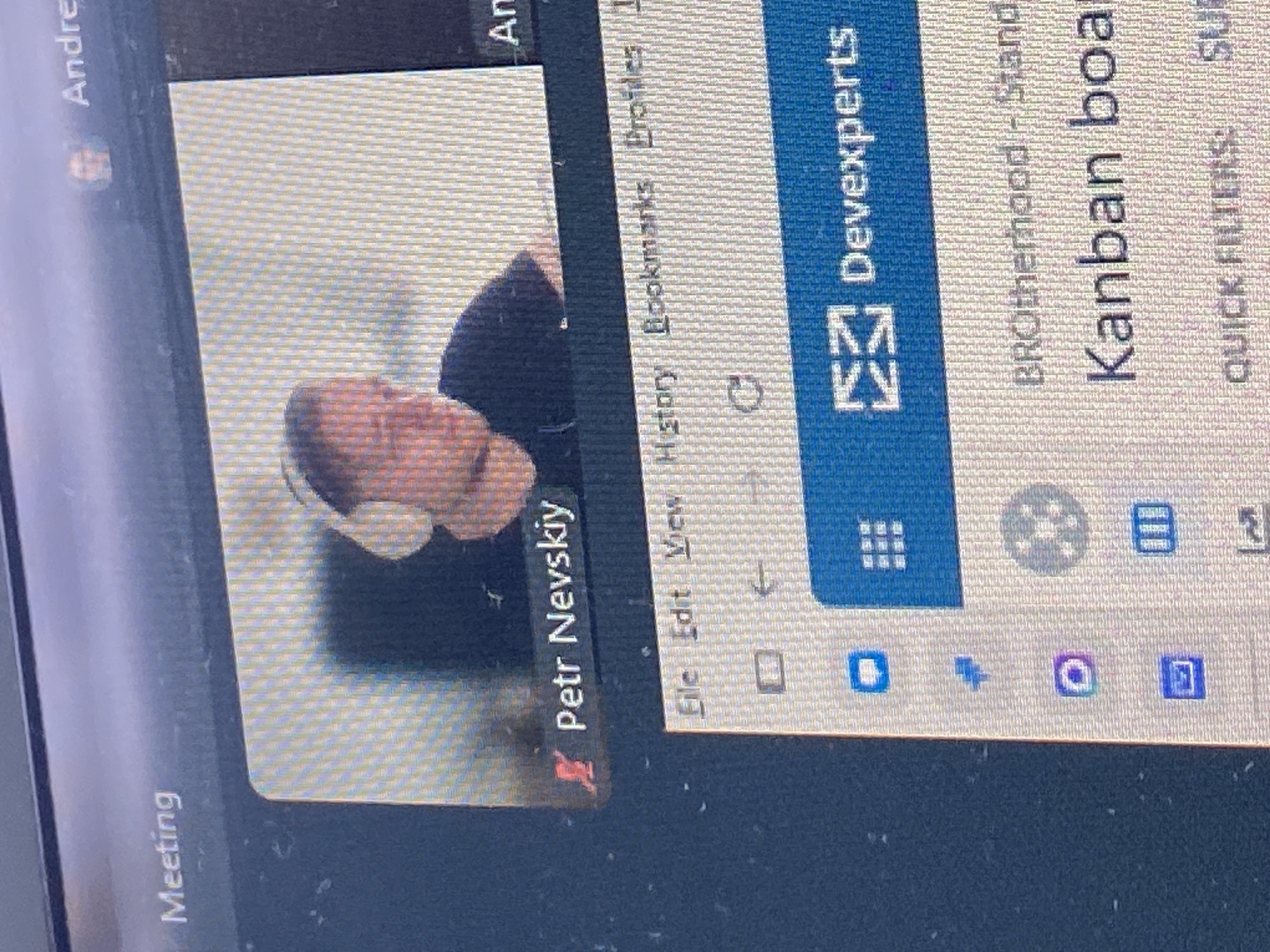 Video meeting with headphone-wearing participant observed in Subotica
