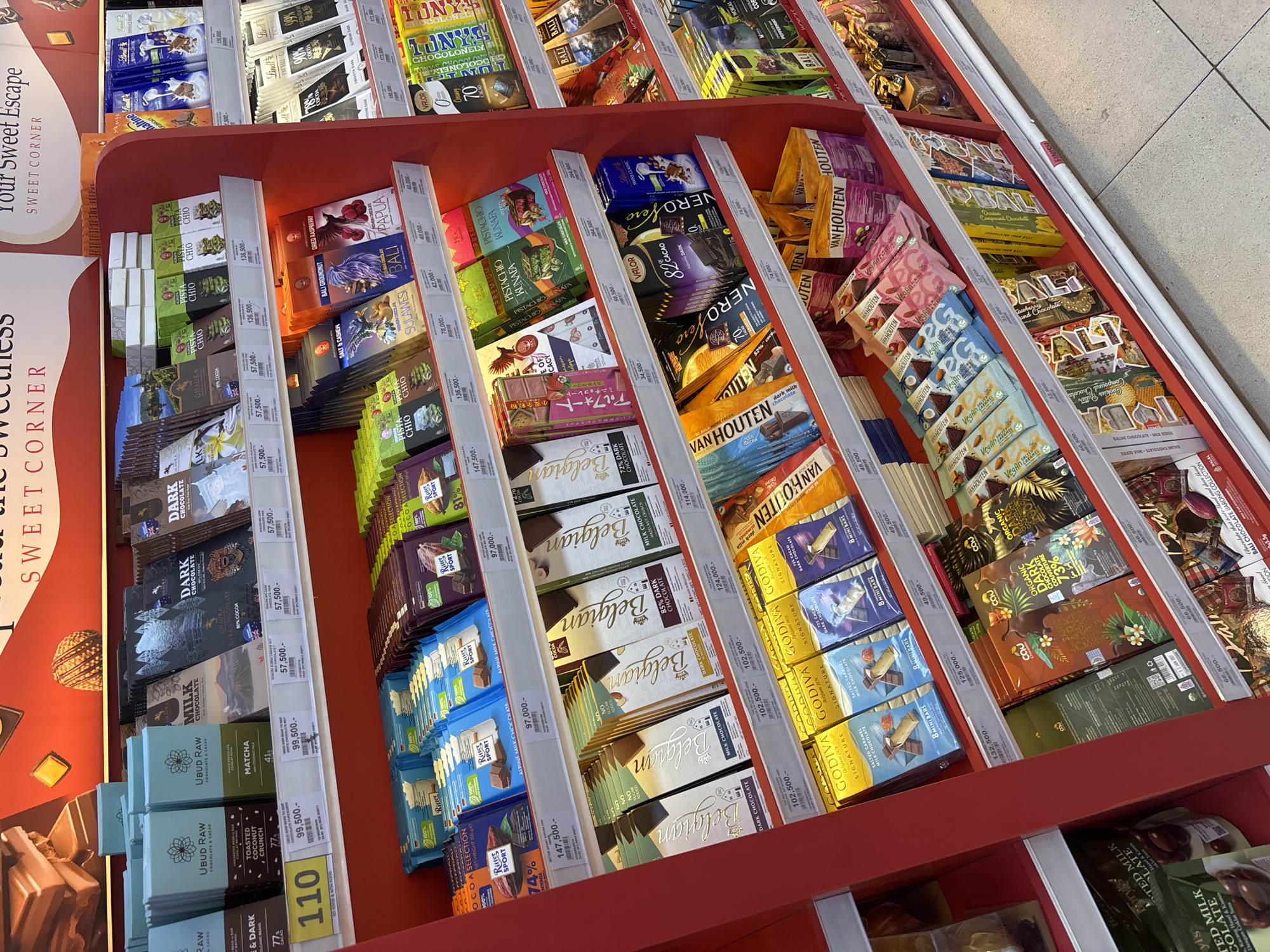Grocery shopping documented in Kuta Selatan, Indonesia store displays