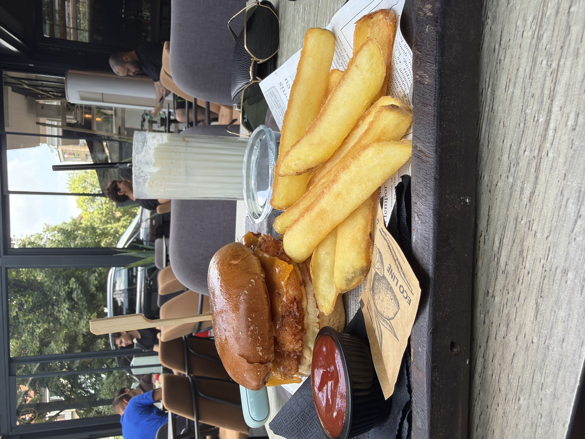 Burgers and chocolate pancakes at a Plovdiv cafe