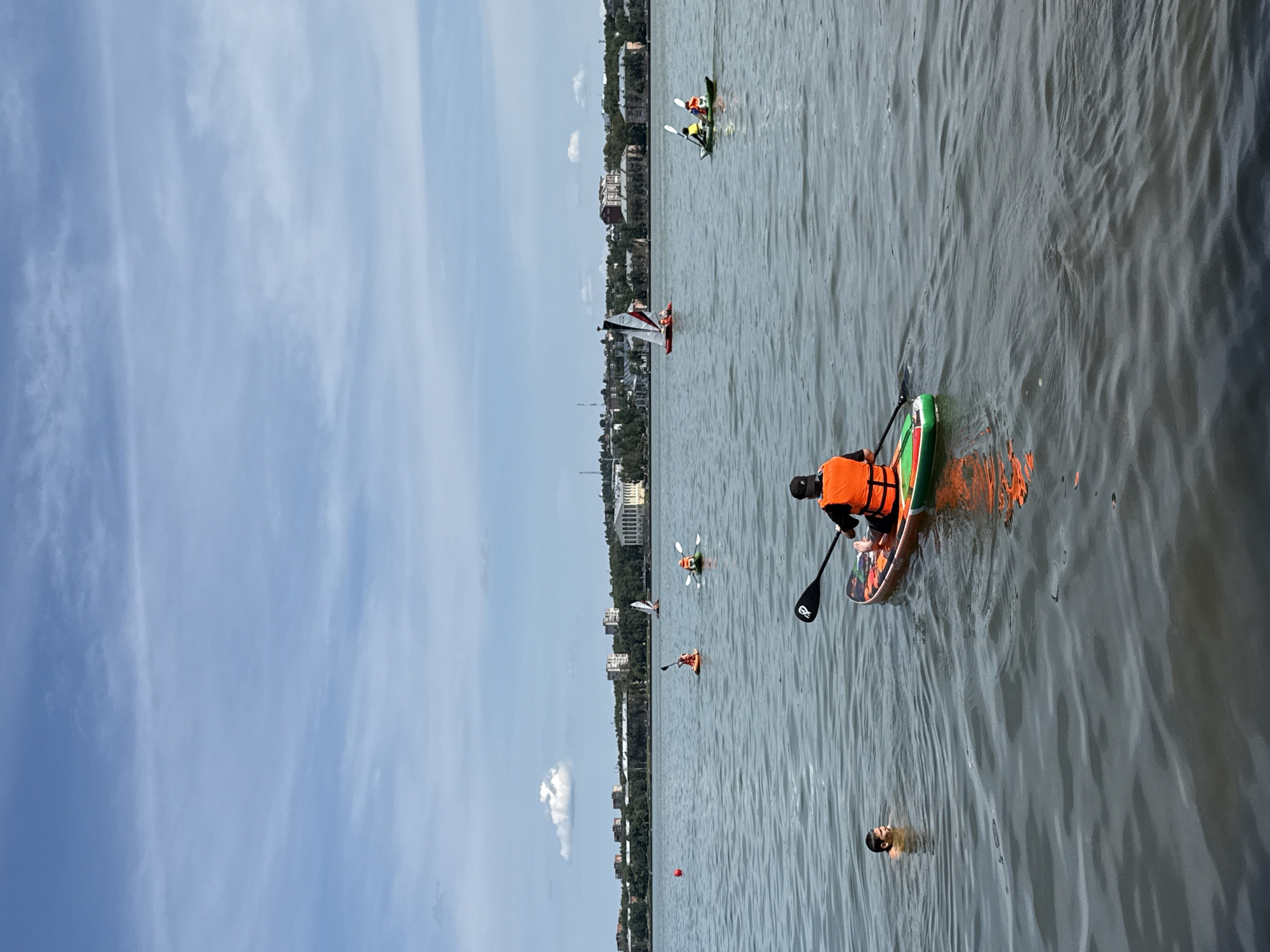 Summer morning on the water in Votkinsk, Russia