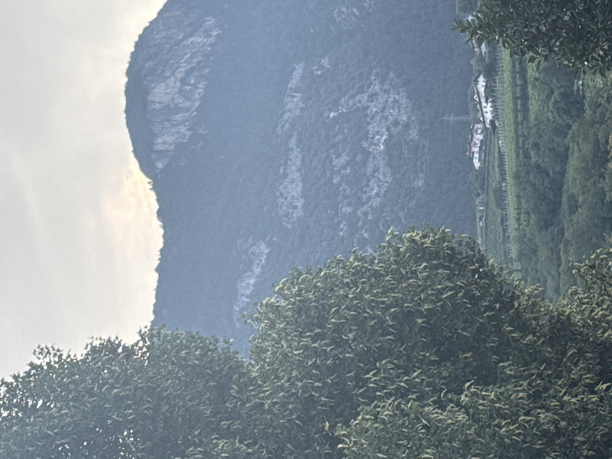 Street-level Trento: hibiscus, canals, and mountain backdrops