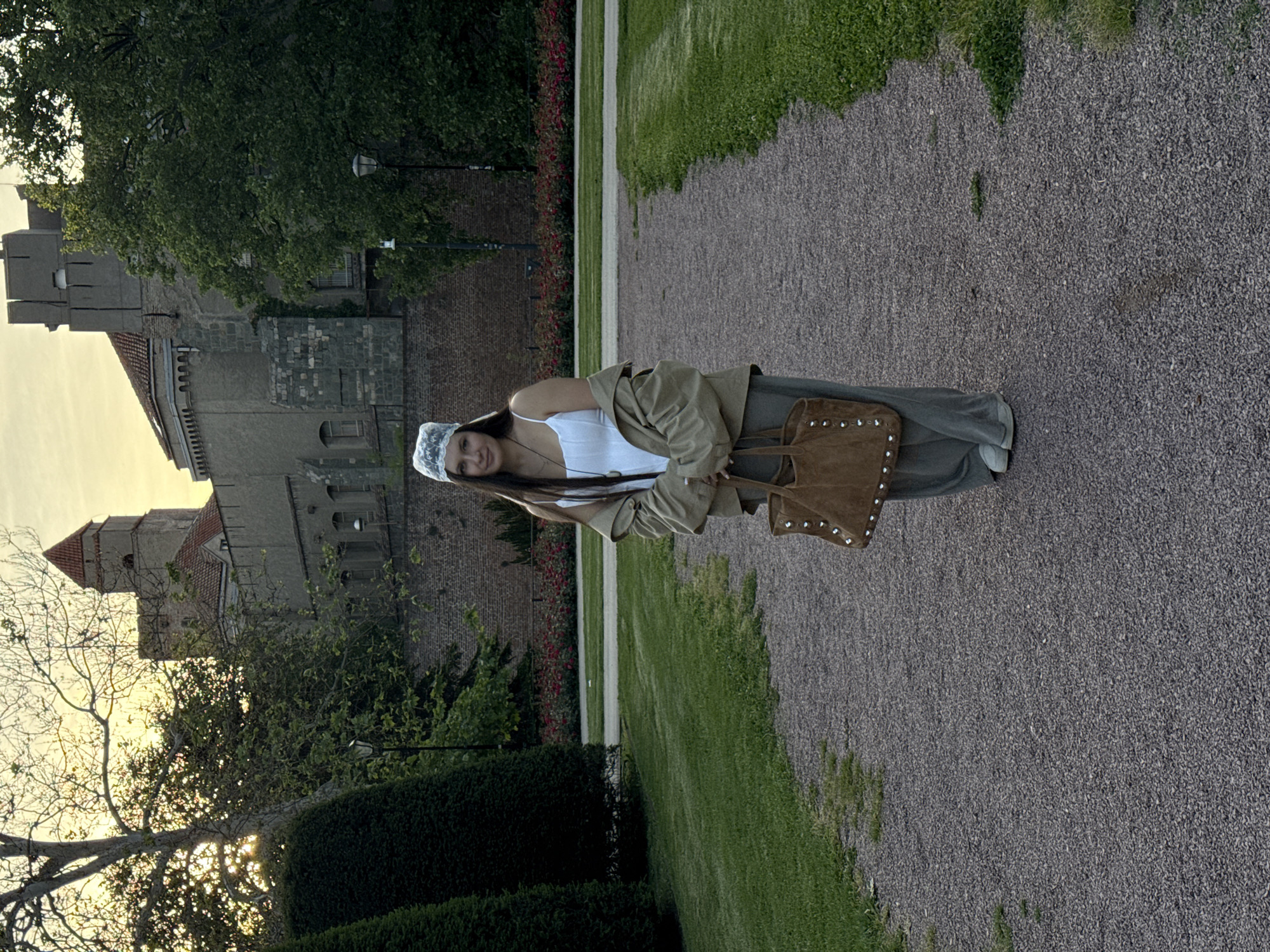 Woman visits castle grounds in Belgrade