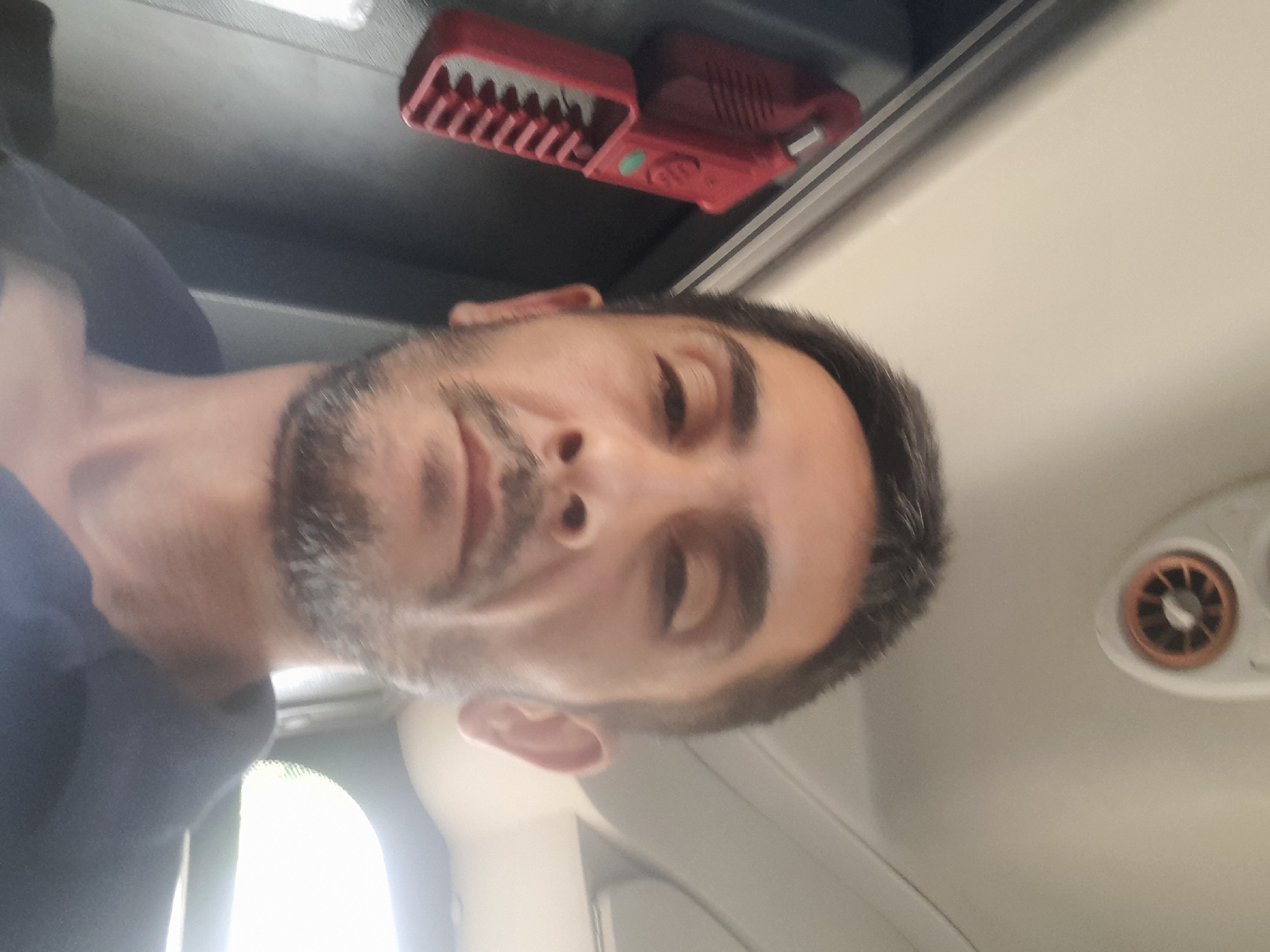 Selfie and bus interior shot, location unknown