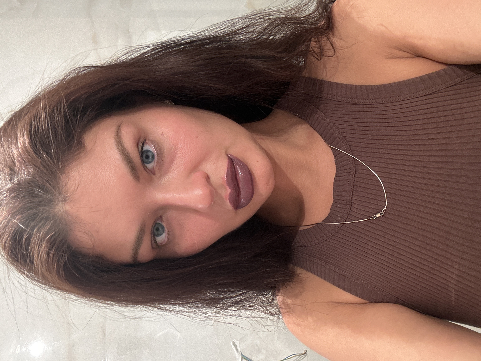 Woman photographed in selfie-style portrait in Moscow