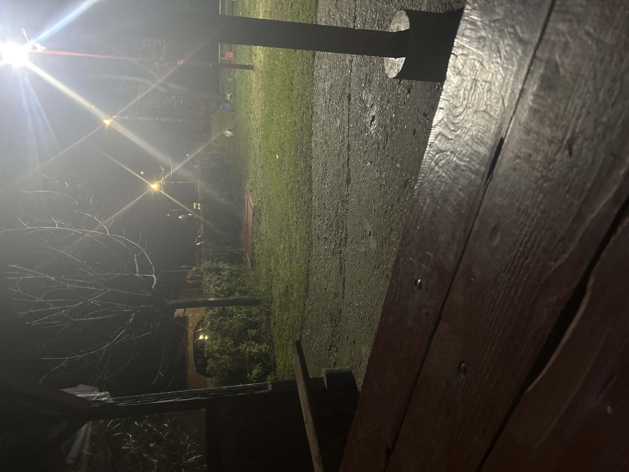 Nighttime playground scene captured in Trud, Bulgaria