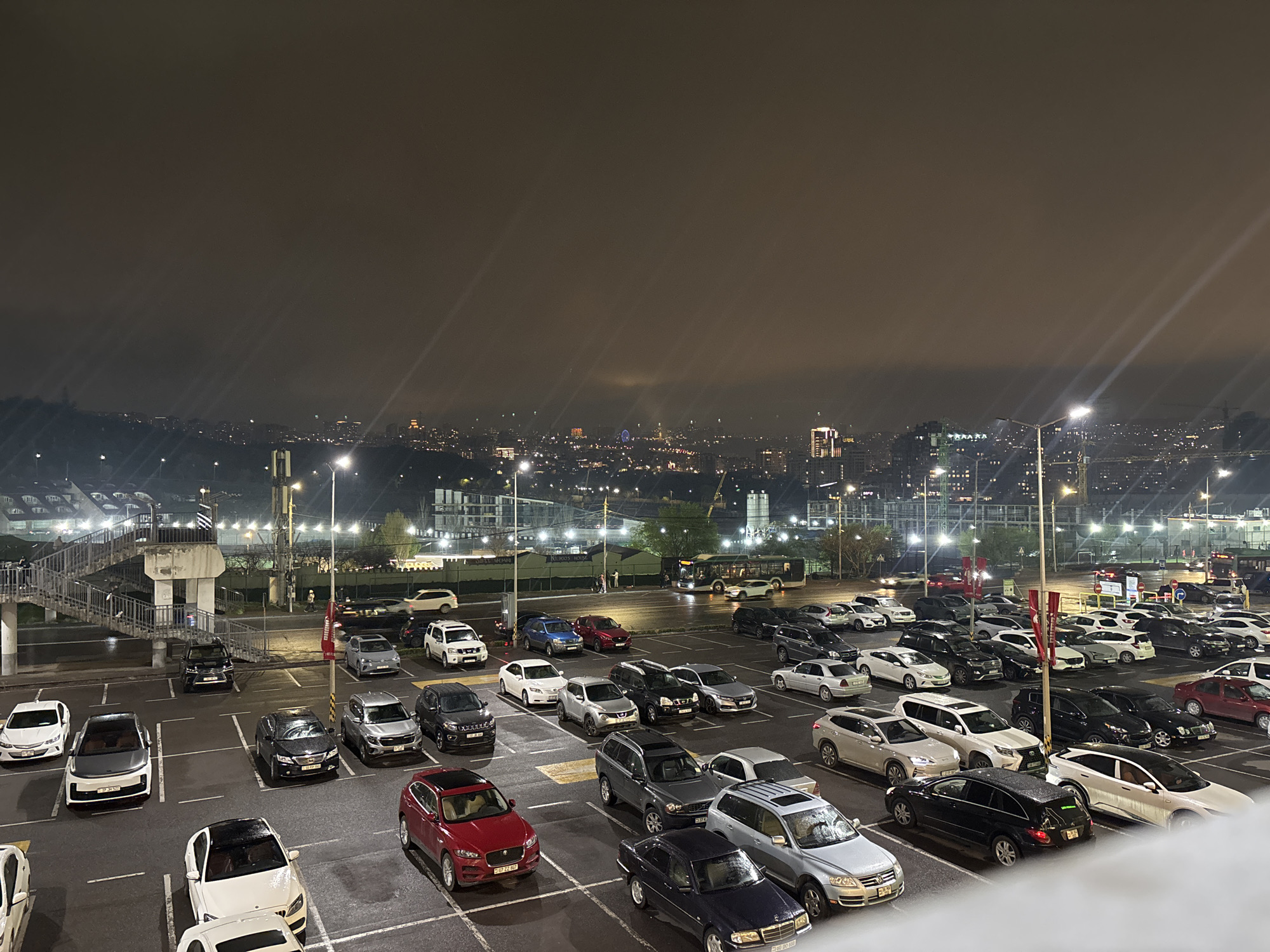 Evening scenes documented across Yerevan landmarks and public spaces