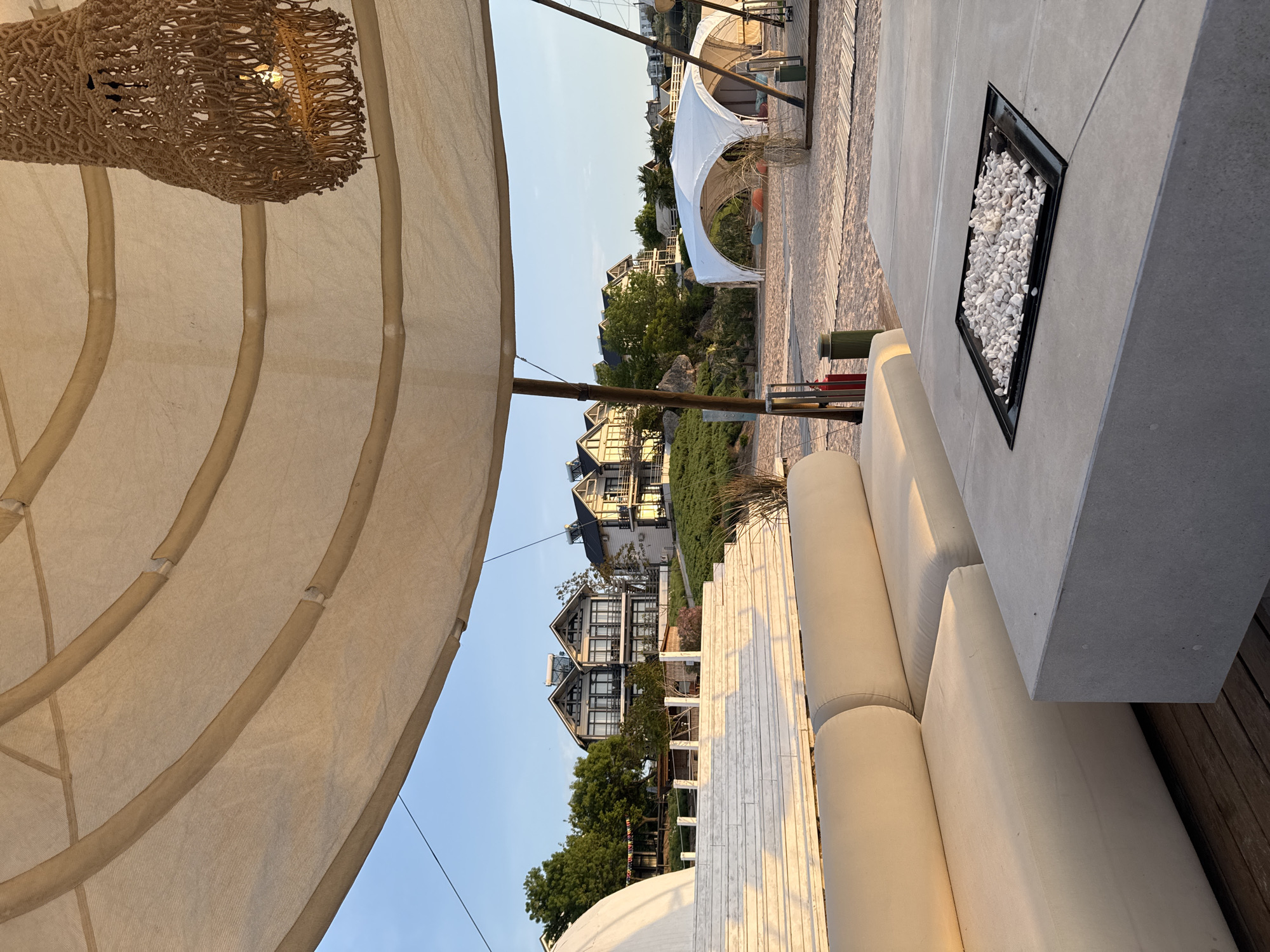 Urban patio scene captured by witness in unidentified city