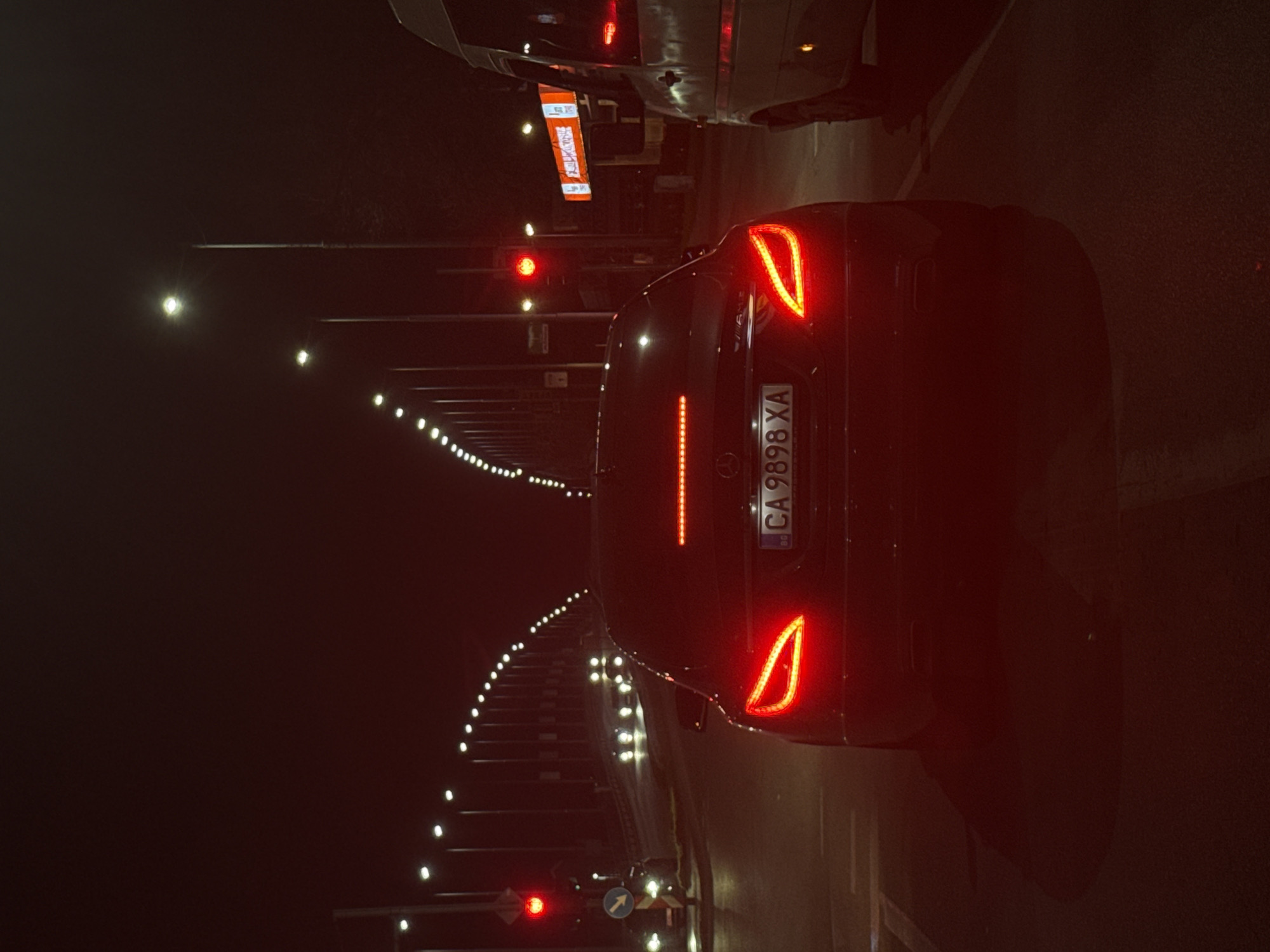 Vehicle stops at red light in Plovdiv tunnel