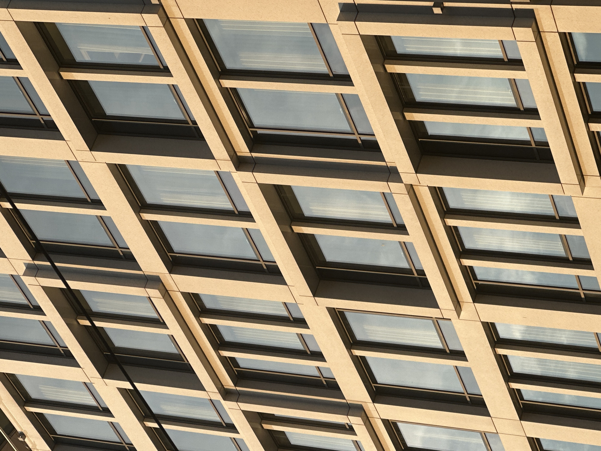 Modern Belgrade building explored at golden hour