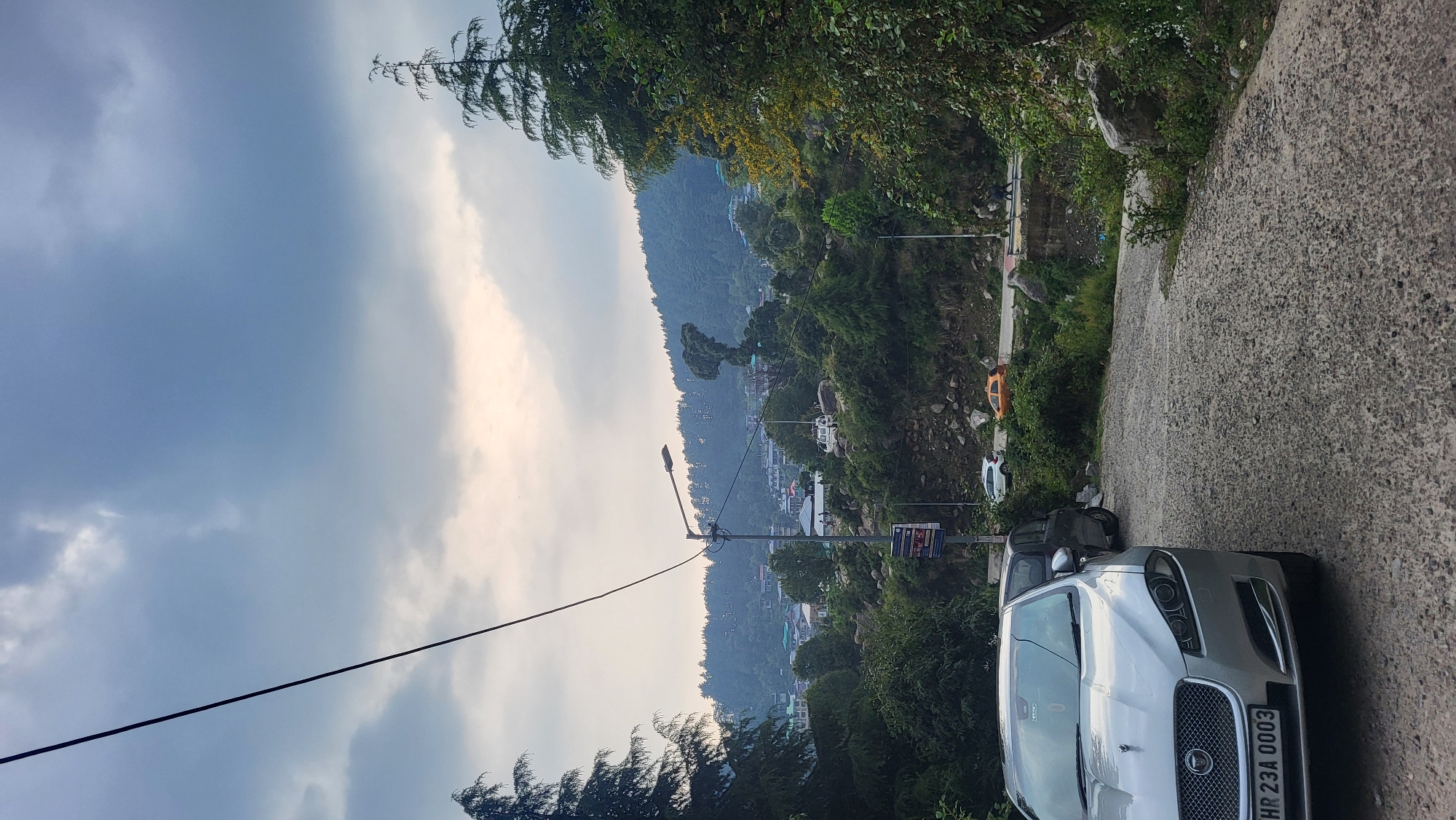 Silver Jaguar spotted on mountain road in Haini, India