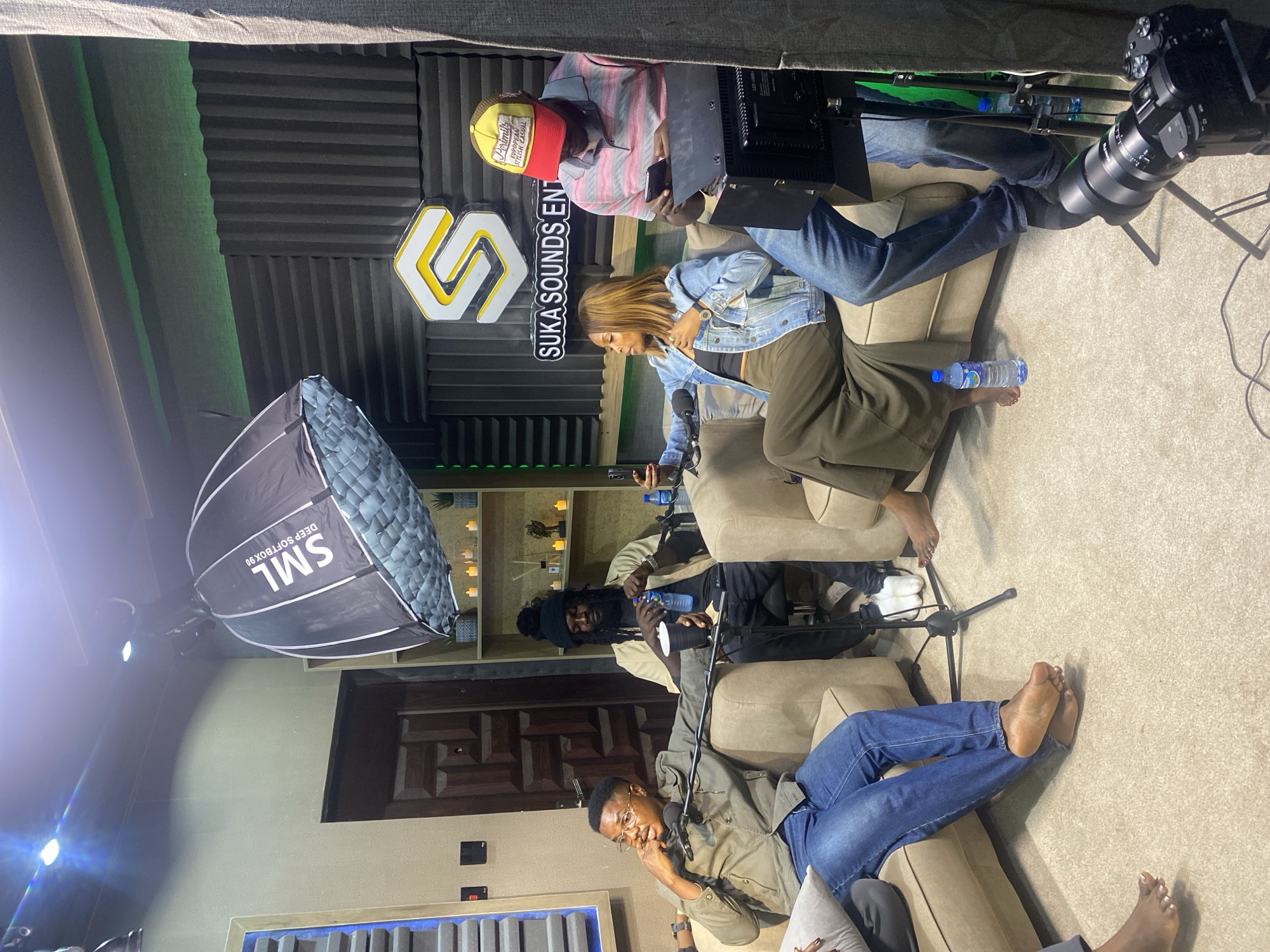 Podcast session in progress at a Gura Top studio