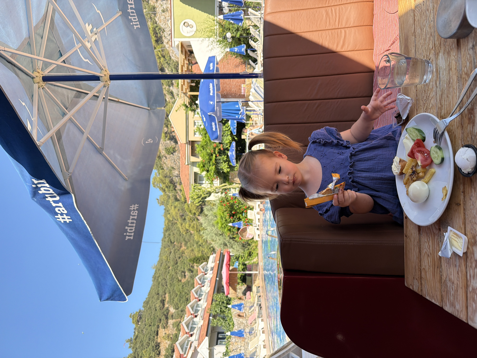 Snack time at an outdoor café in Fethiye
