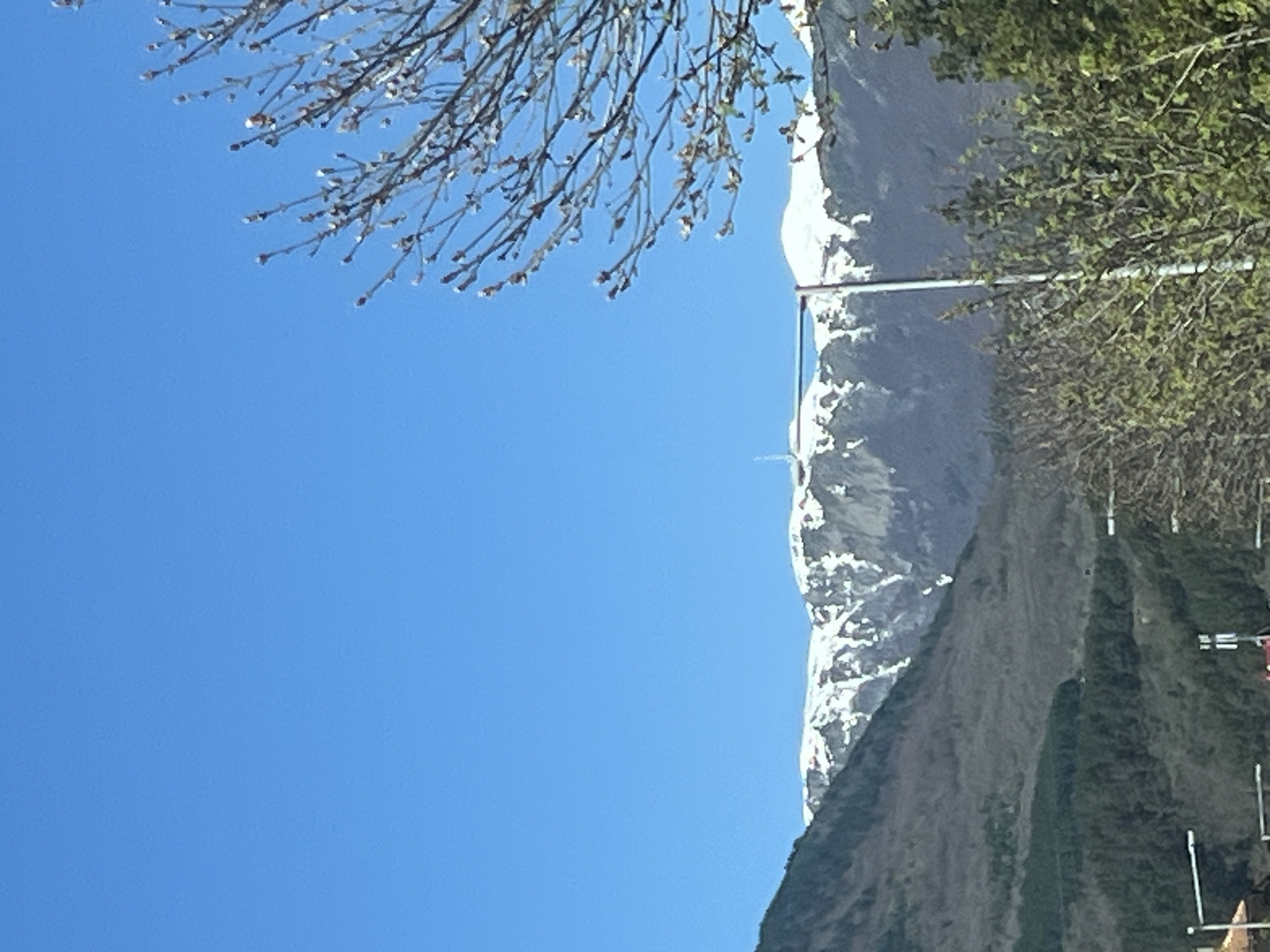 Clear skies reveal snow-capped mountains in Goce Delcev, Bulgaria
