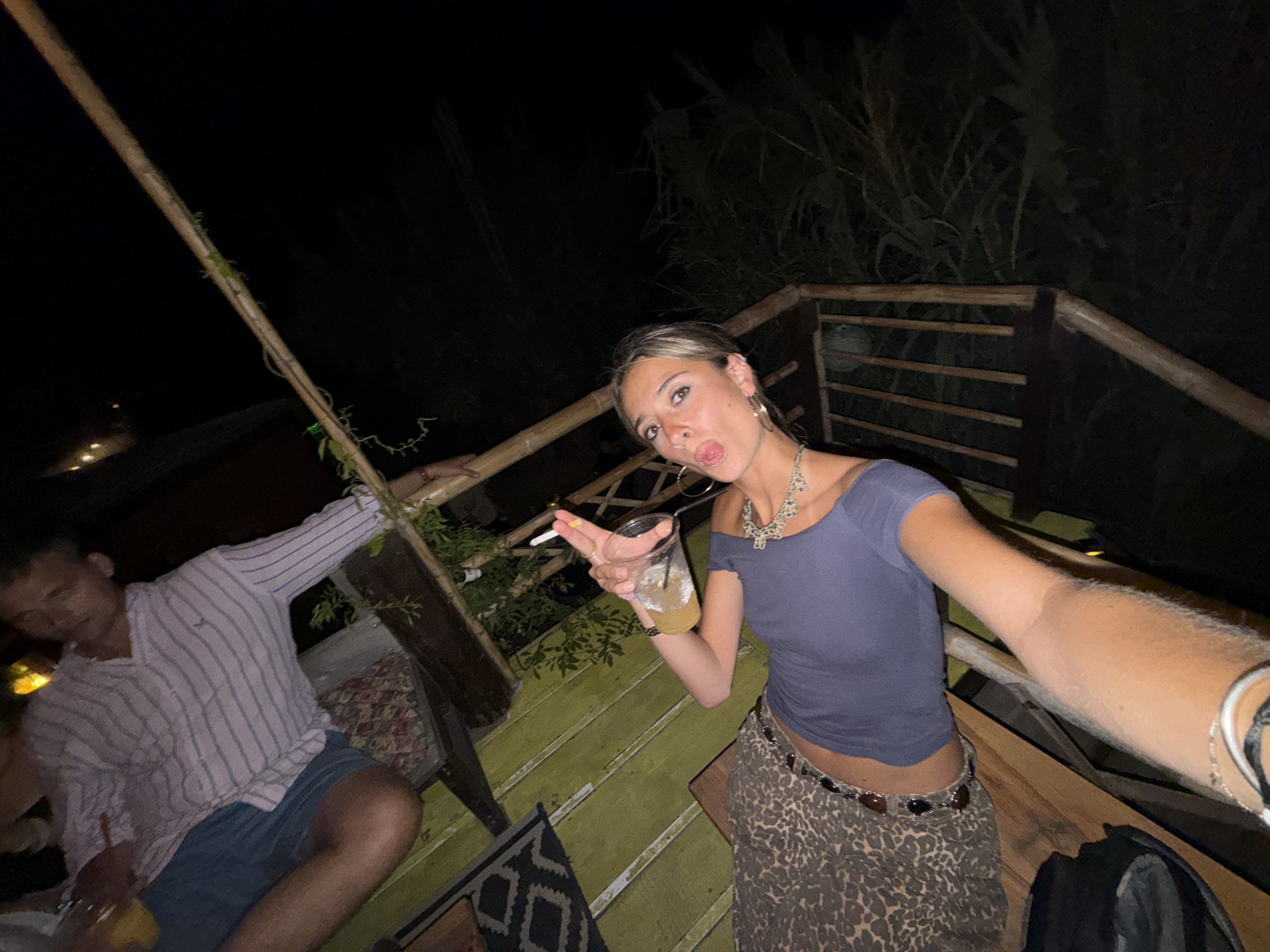 Nightlife vibes outside La Isla Bonita in Skala Eresou