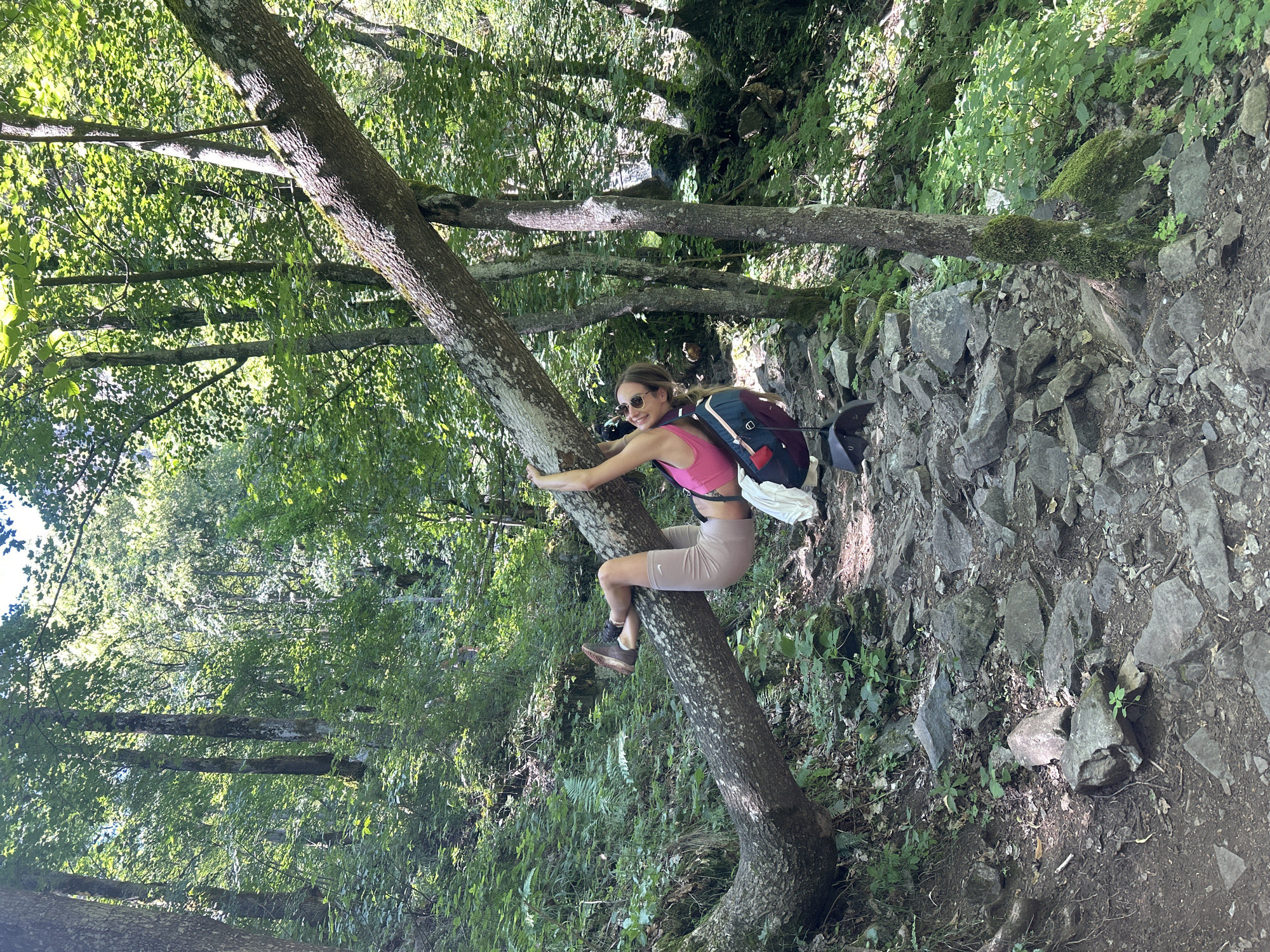 Waterfall hike on a rocky forest trail near Sofia