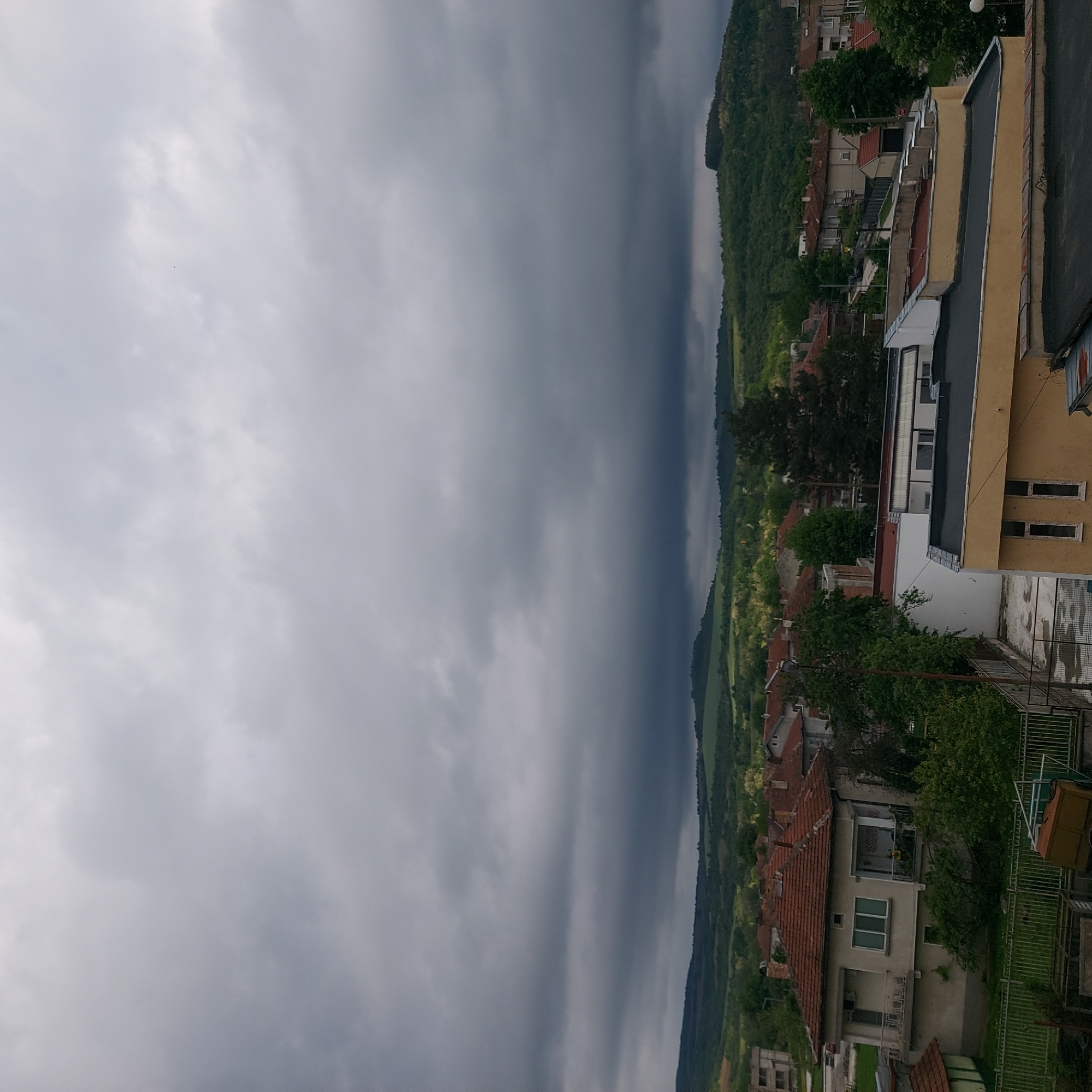 Storm clouds gather over Strazhitsa, Bulgaria countryside