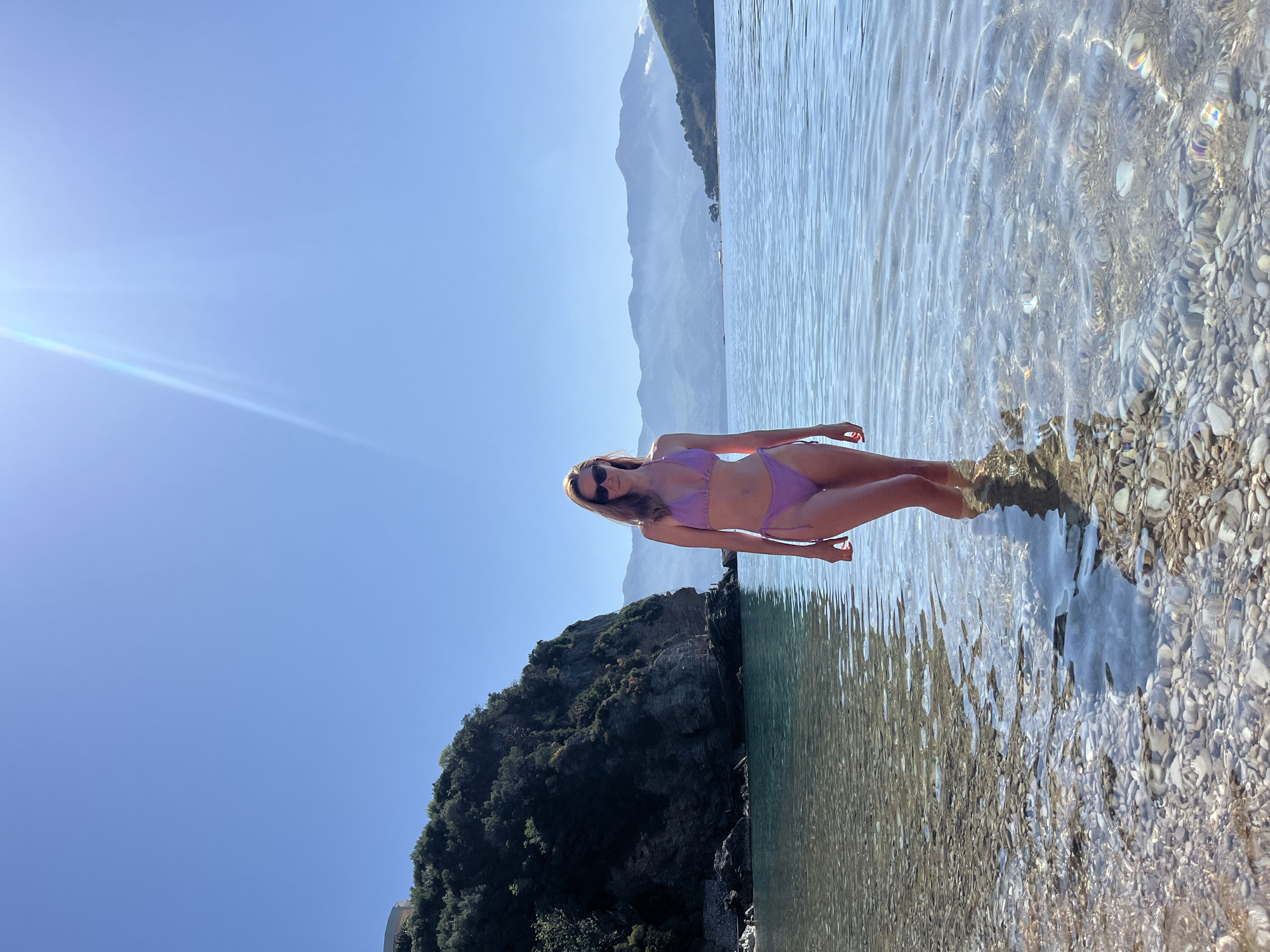 Morning beach activities observed along Budva Montenegro coastline