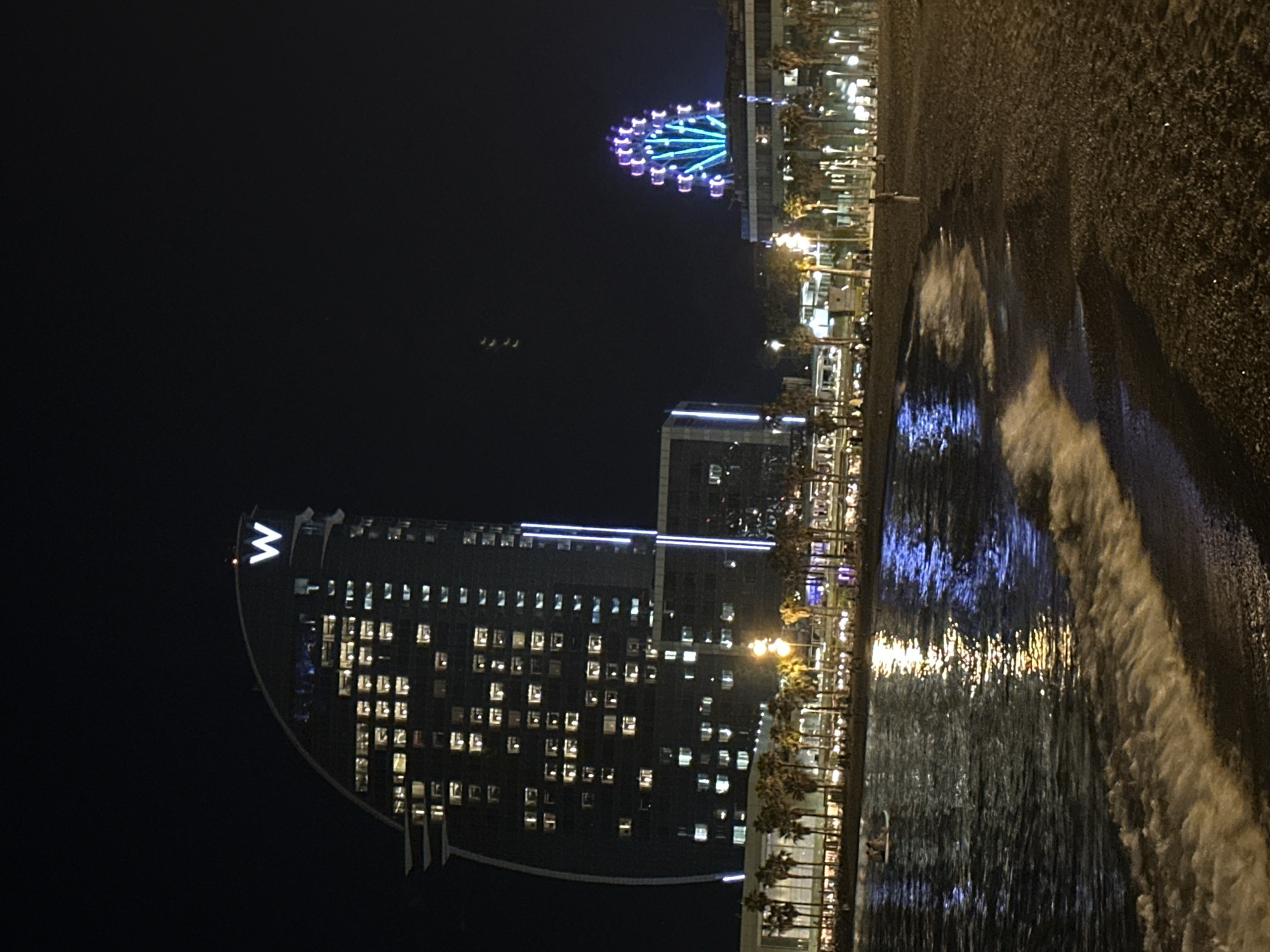 Barcelona's Port Olímpic waterfront on a summer evening