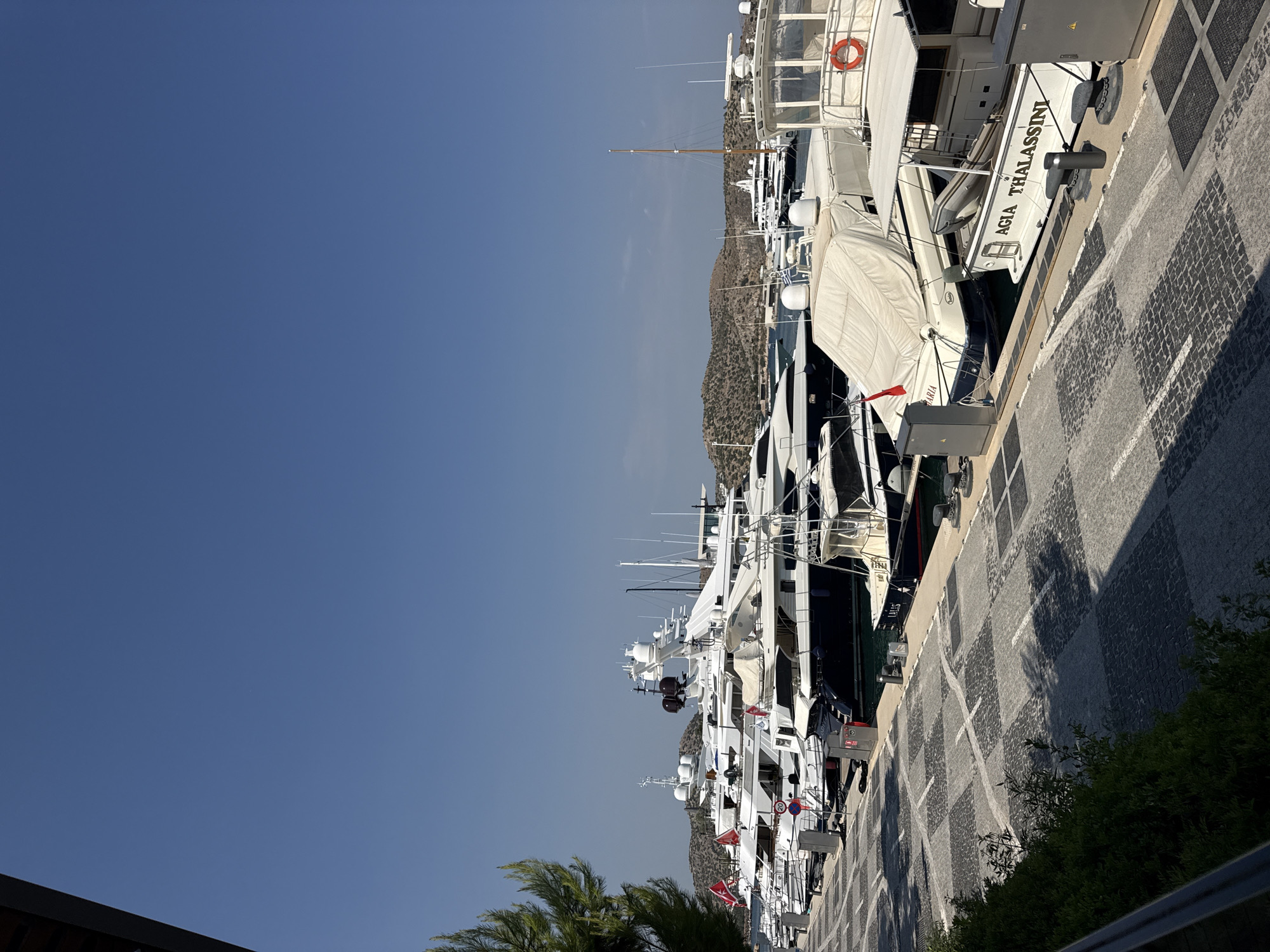 Sunny afternoon at Vouliagmeni's marina and waterfront