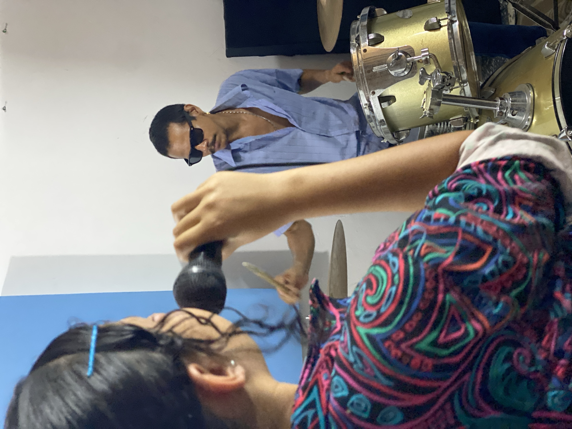 Band rehearses in Tinaquillo studio, Venezuela