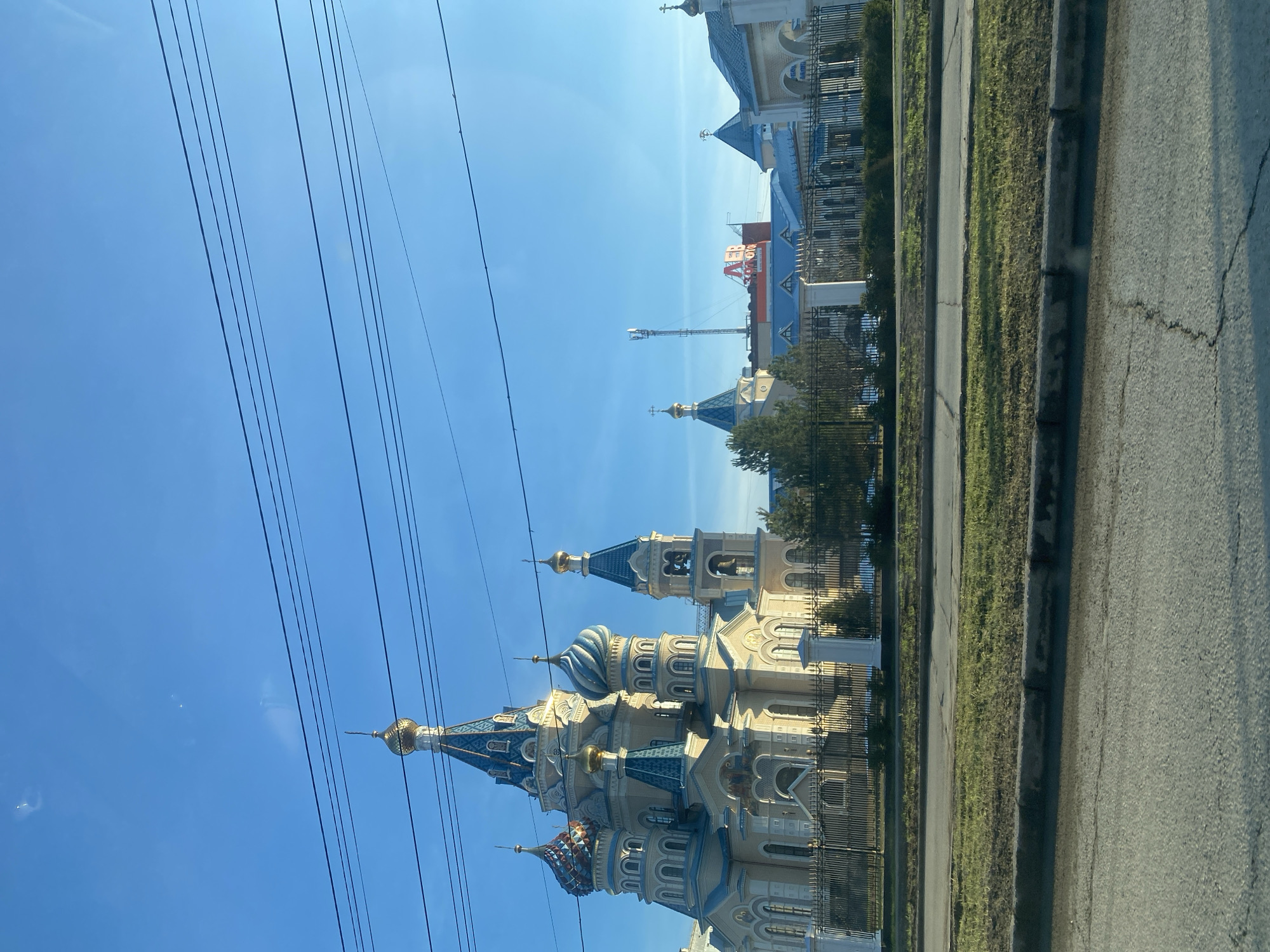 Cathedral spotted from moving vehicle in Izhevsk, Russia