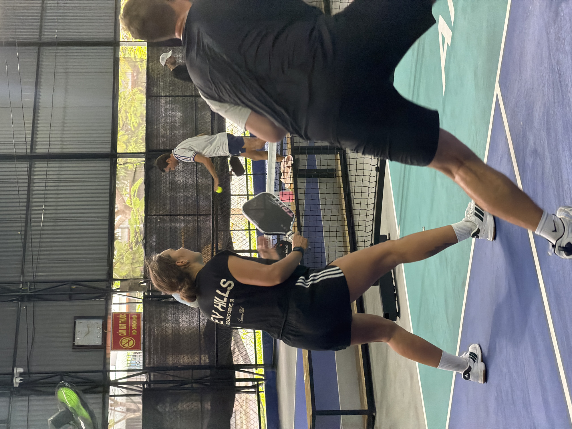Early morning pickleball game observed in Nha Trang facility