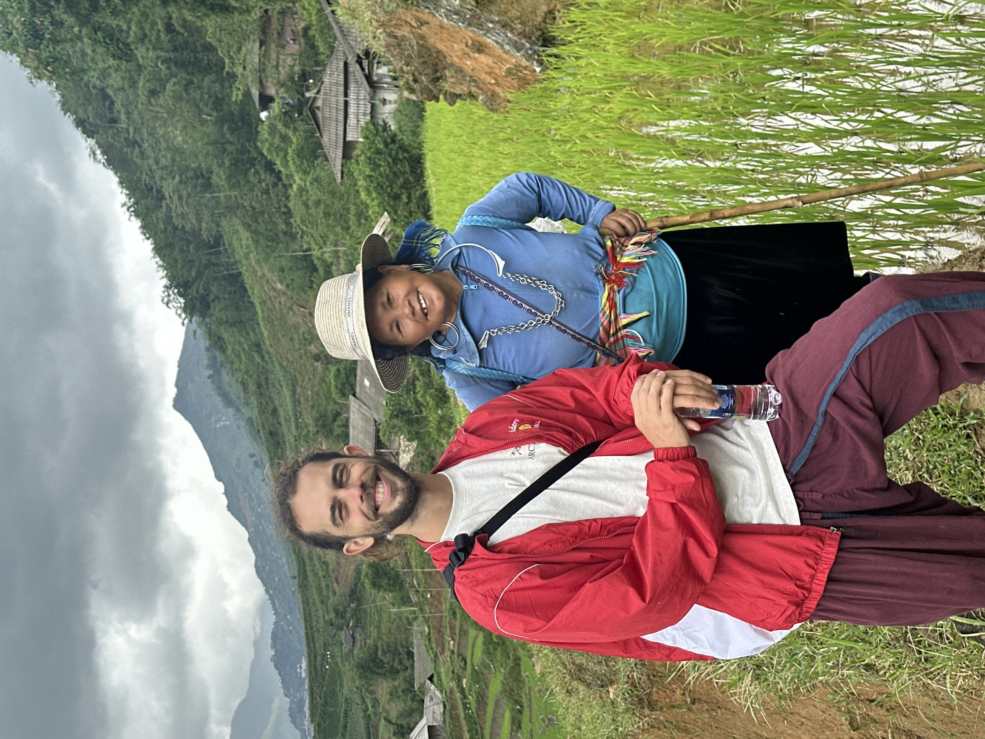 Early morning visitors explore Vietnam's Mường Hoa rice terraces