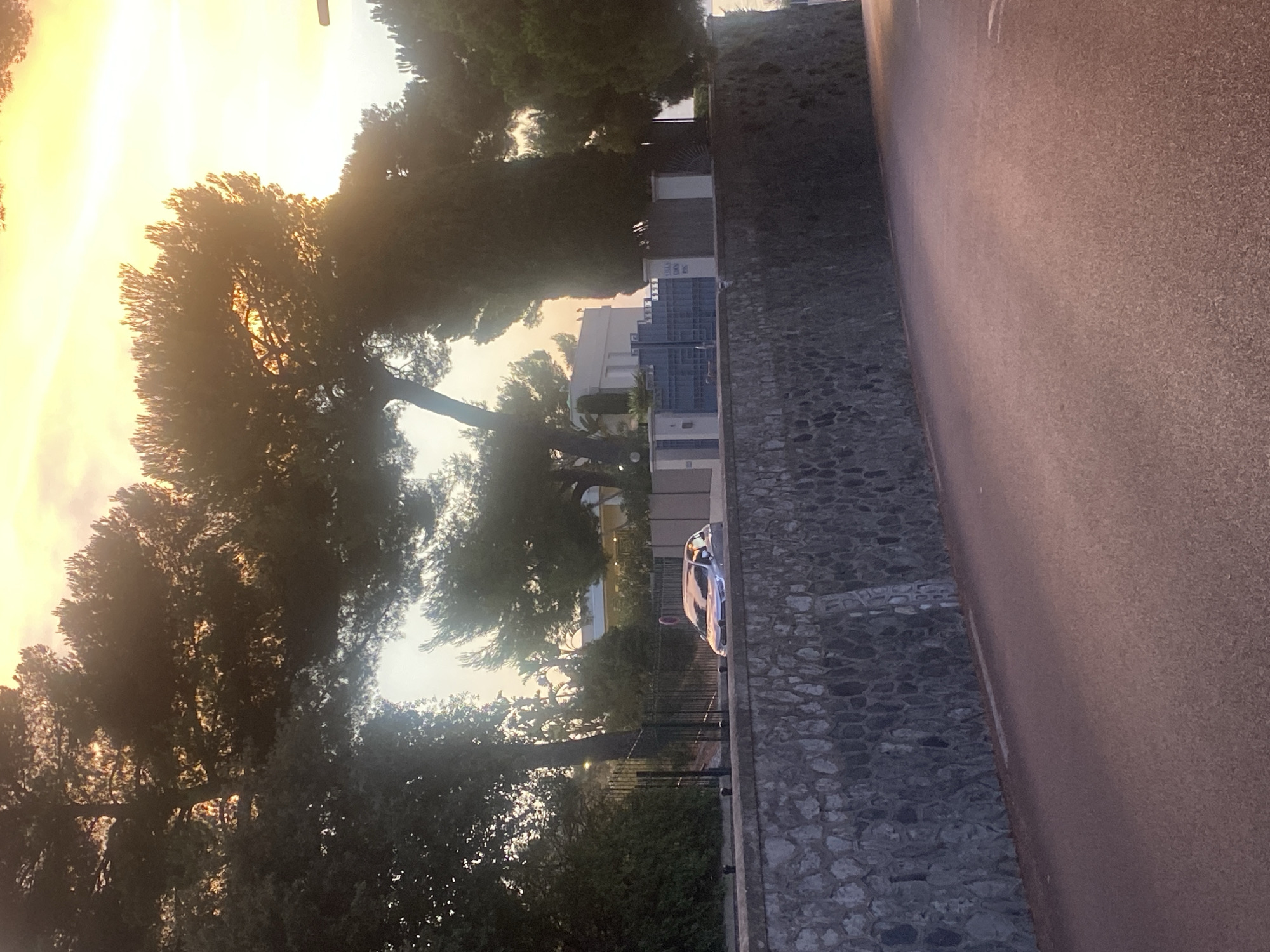 Dusk along Antibes' hillside villas and coastal streets