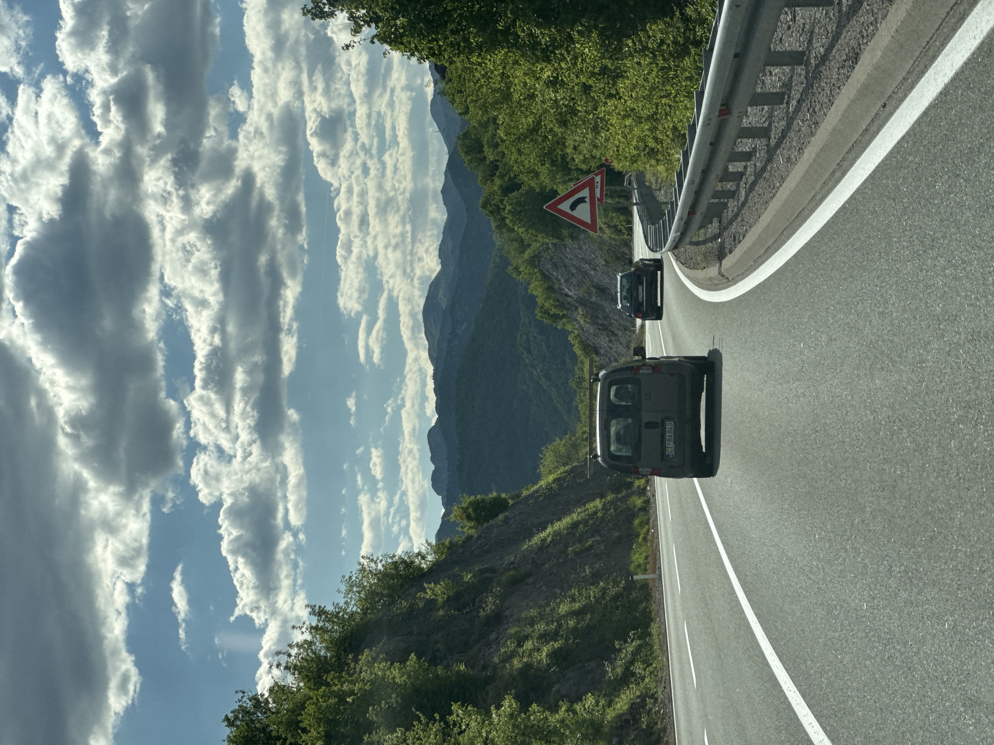 Traffic observed on two-lane road in Gornja Brova, Montenegro